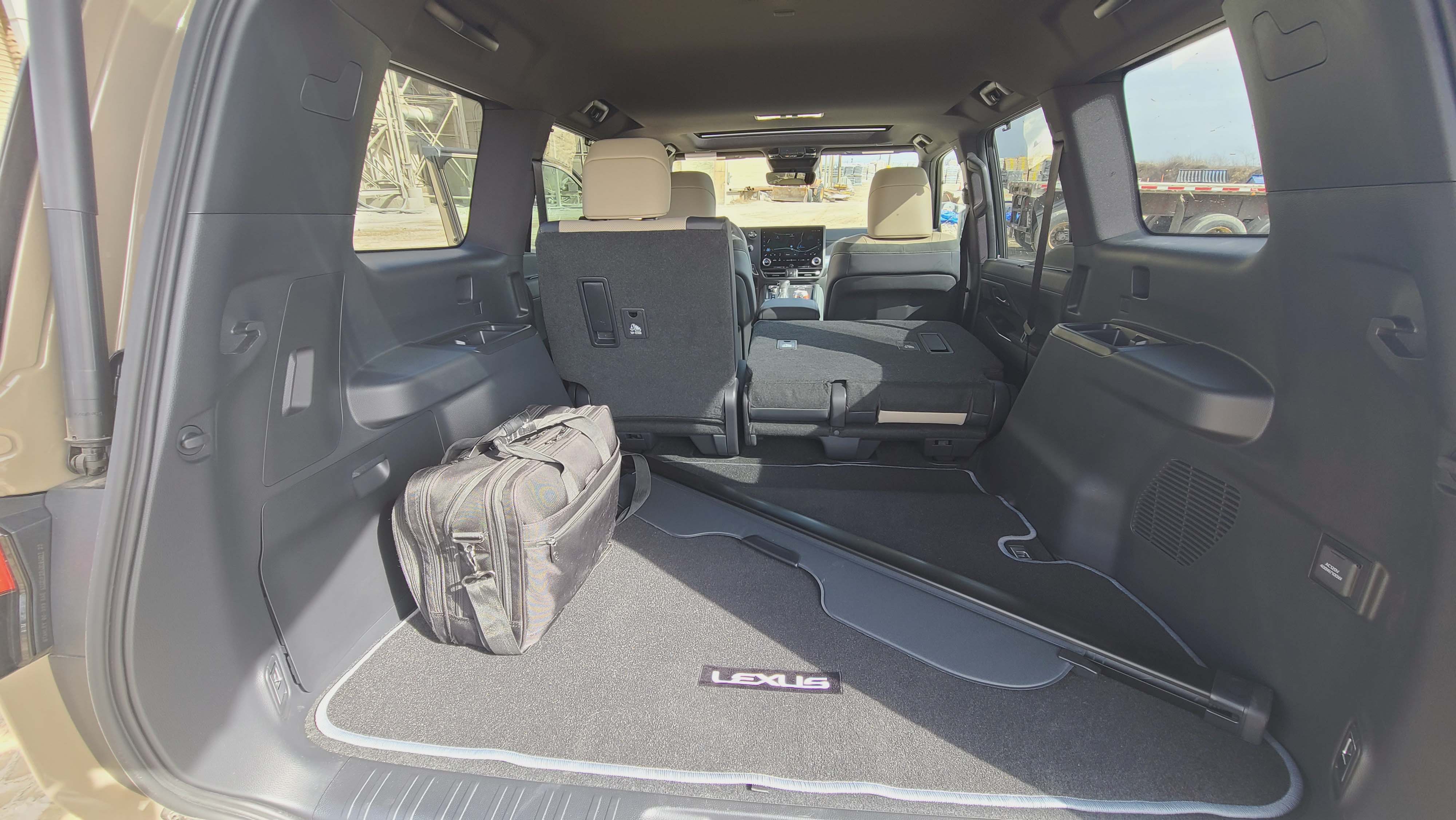 Based on the Tundra truck, the 2024 Lexus GX 550 4WD has plenty of rear cargo room.