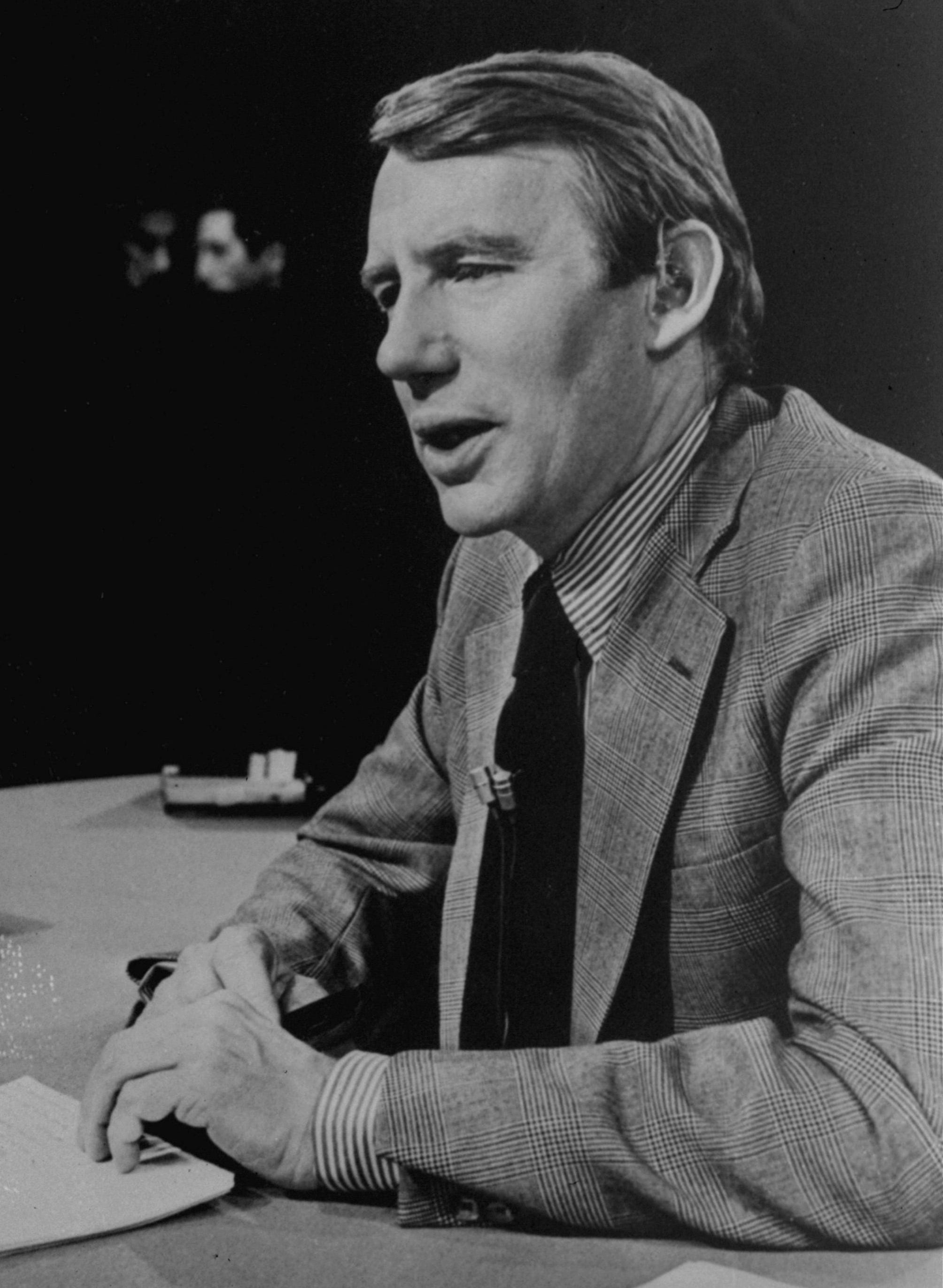 This Feb. 1978 photo shows Robert MacNeil, executive editor of "The MacNeil/Lehrer Report".
