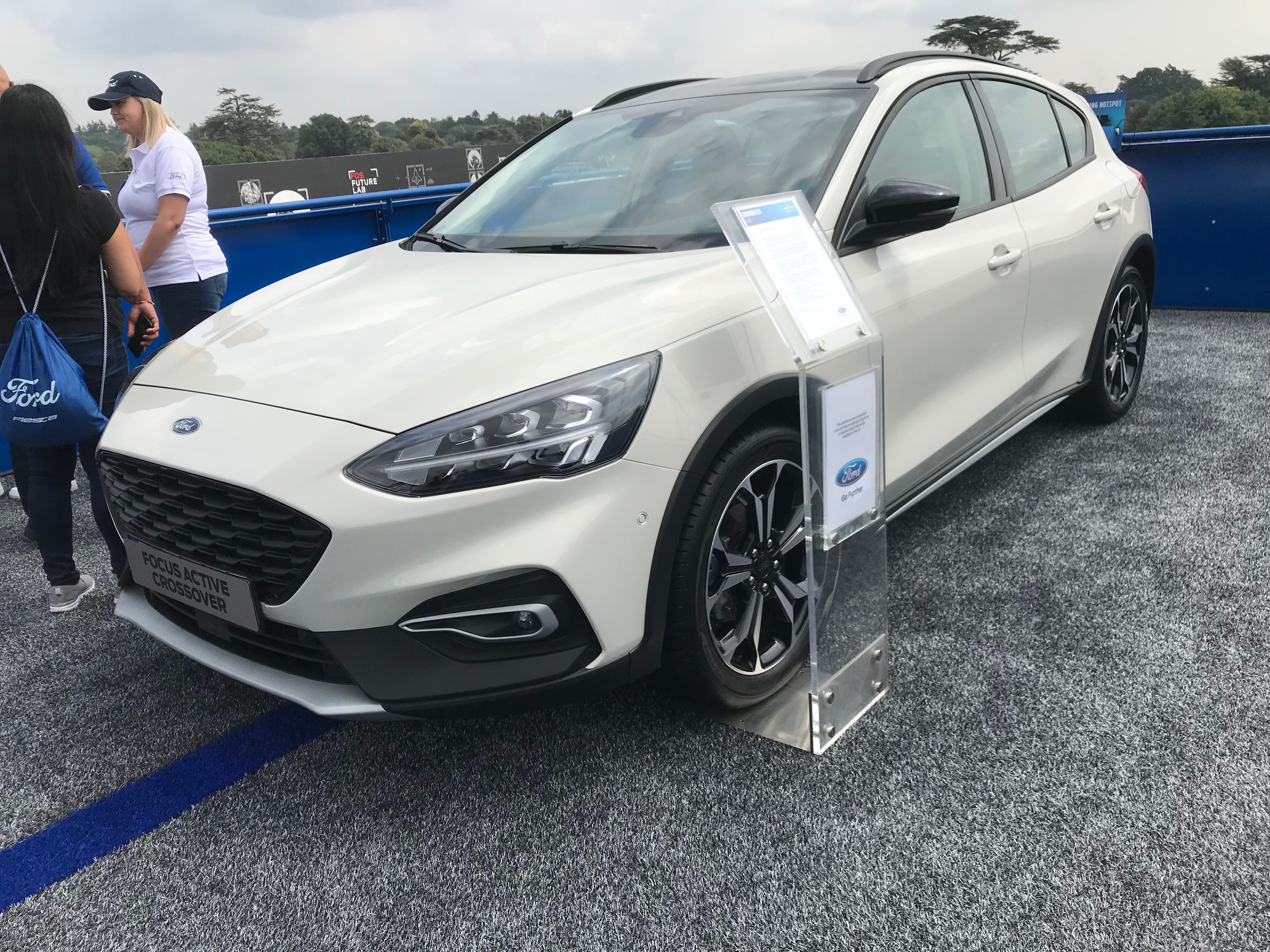 The European-built Focus Active crossover on display at the Festival of Speed in England in July, 2018.