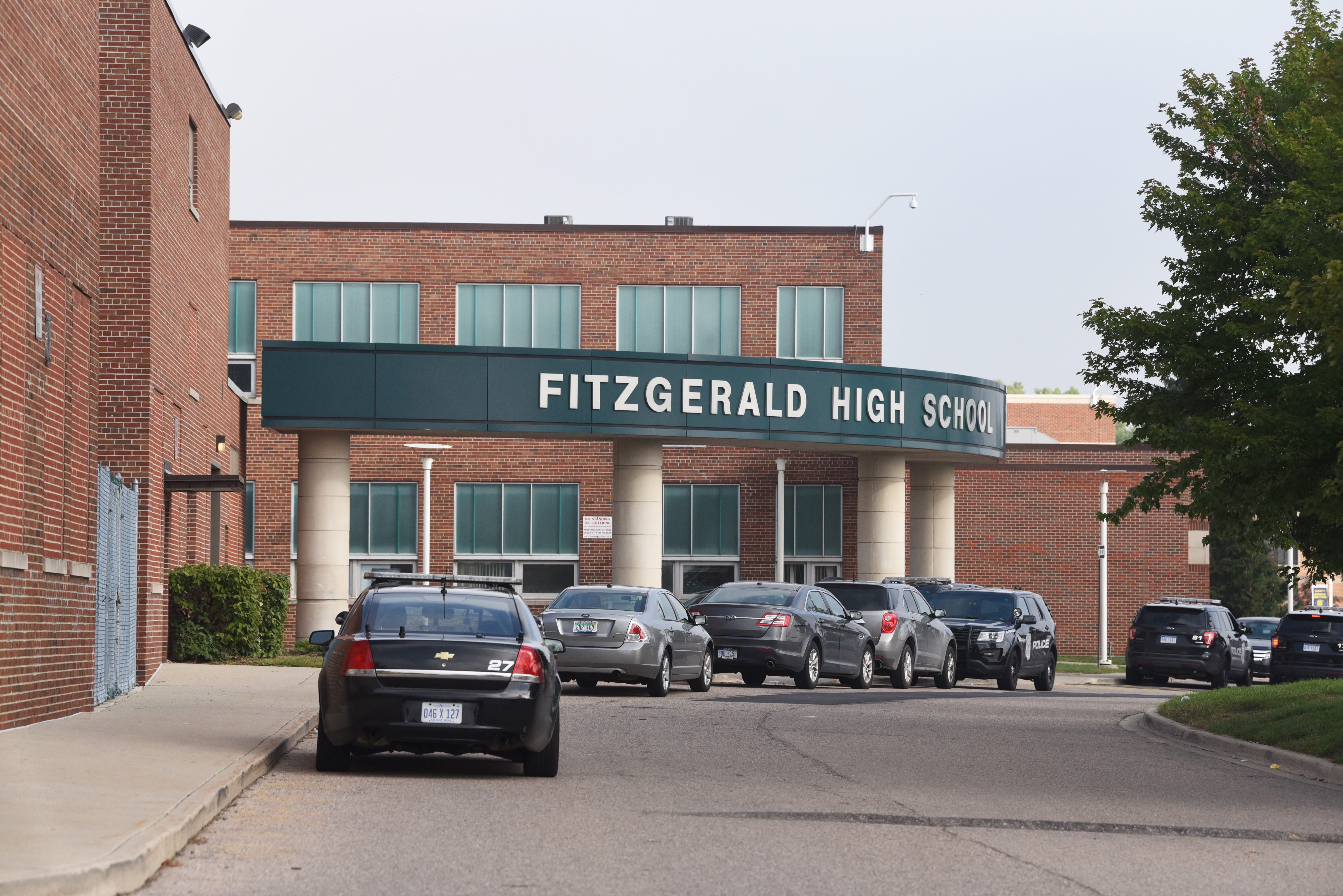 Warren police investigate the fatal  stabbing of a student at Warren Fitzgerald High School on Wednesday.