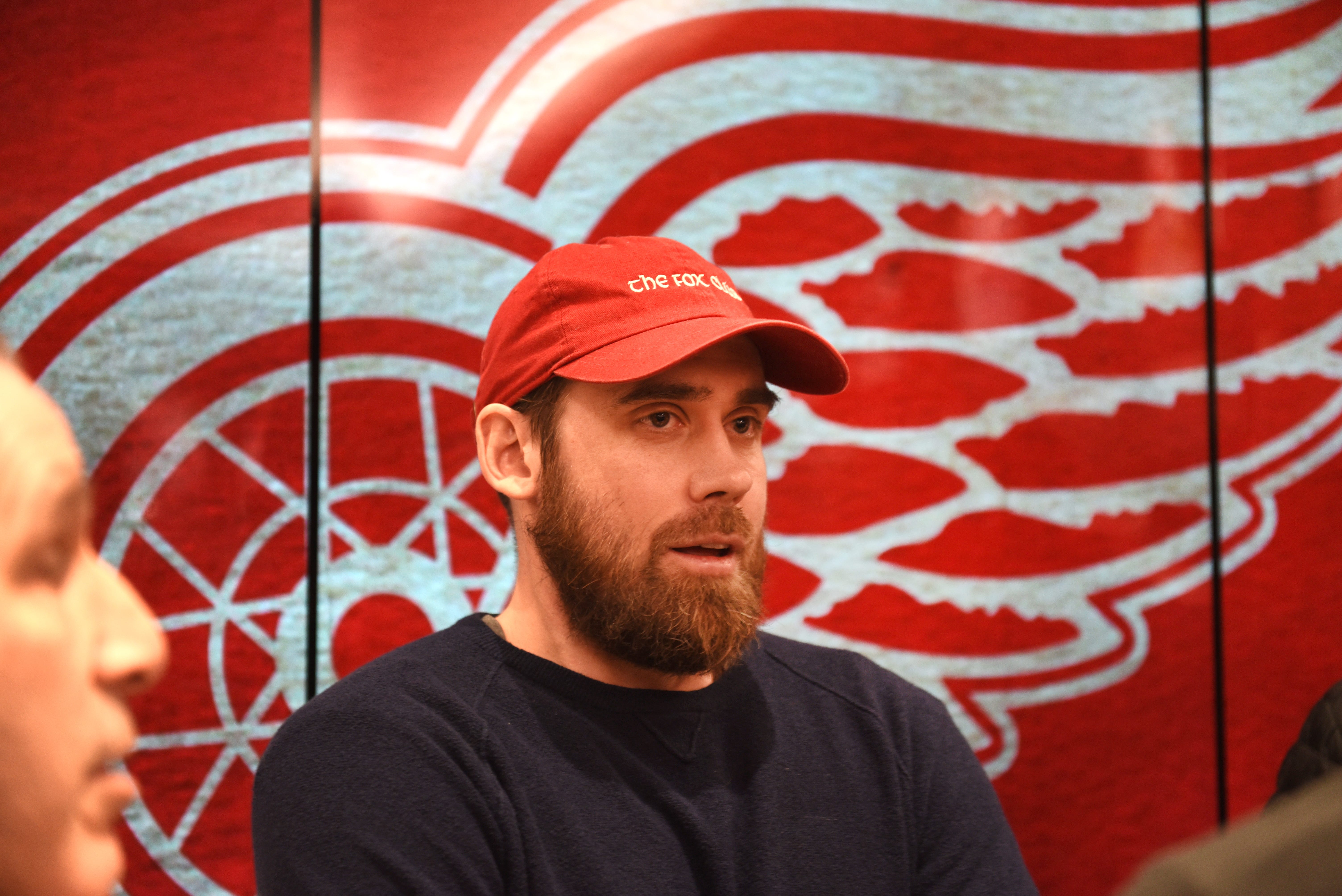 Detroit Red Wings captain Henrik Zetterberg speaks about next season after the team missess the playoffs during a news conference at Little Caesars Arena on April 10, 2018.