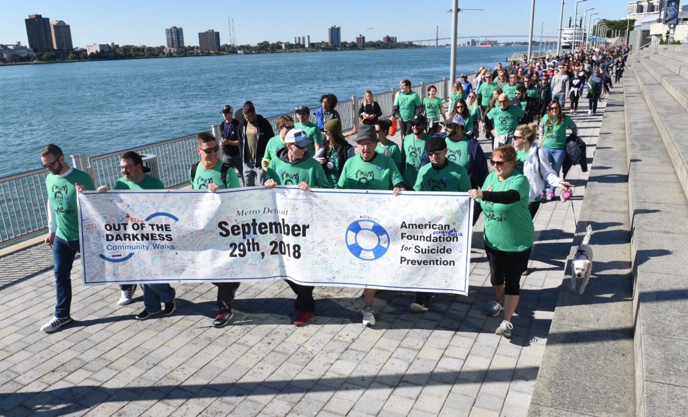 More than 2,500 people joined the walk Saturday along the Detroit River front.