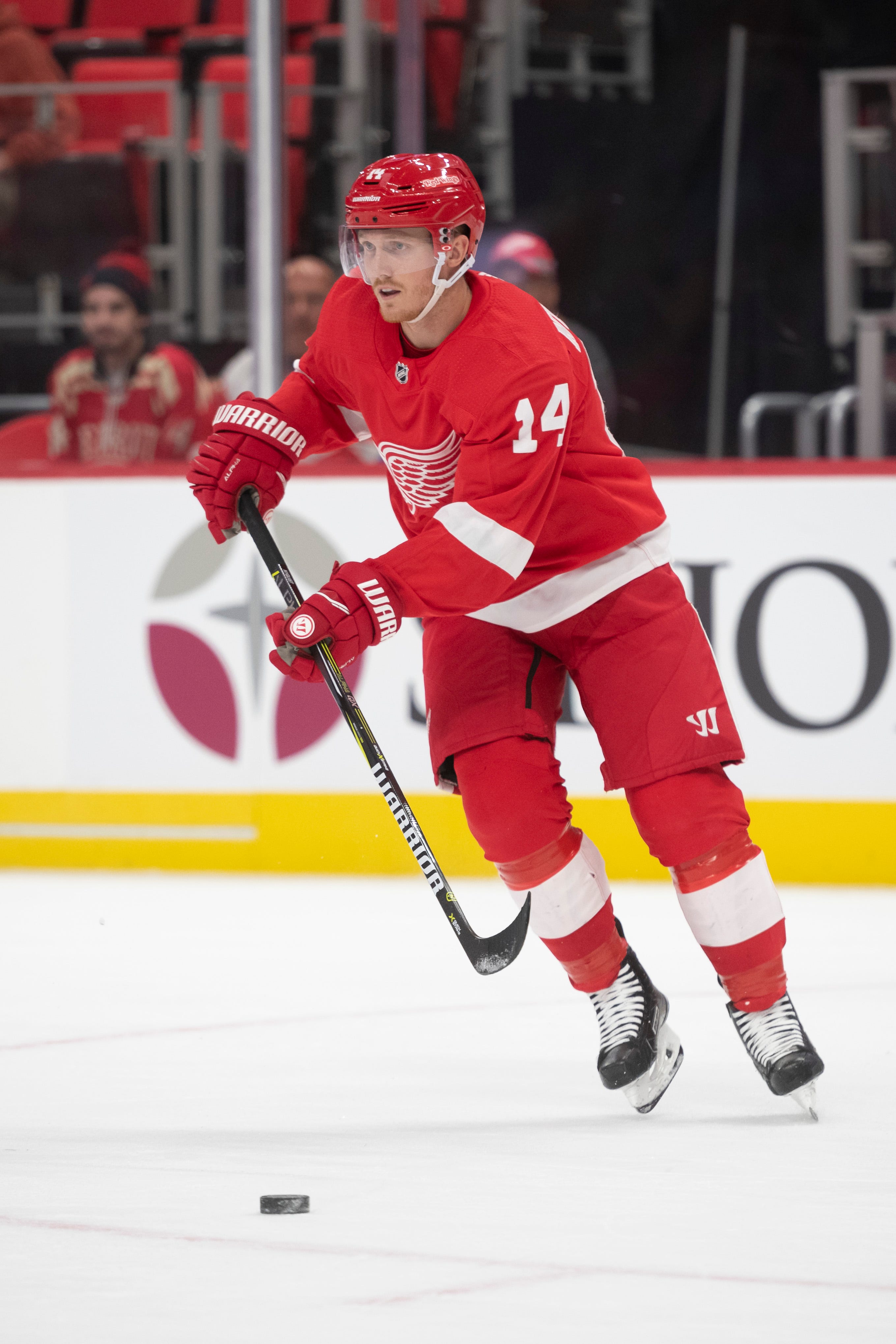 GUSTAV NYQUIST: AGE: 29. HT: 5-11. WT: 184. STATS: 82 games, 21 goals, 19 assists, 40 points. ANALYSIS: In the final year of his contract, Nyquist likely will become a prime trade chip at the deadline. Nyquist was one of the better Red Wings throughout training camp and preseason games.