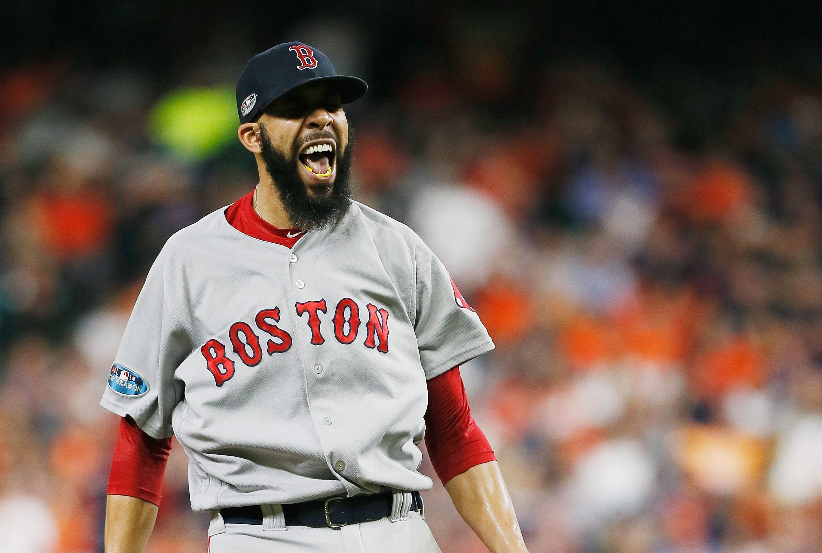 Red Sox starter David Price reacts after striking out Astros' Jose Altuve to end the sixth inning on Thursday.