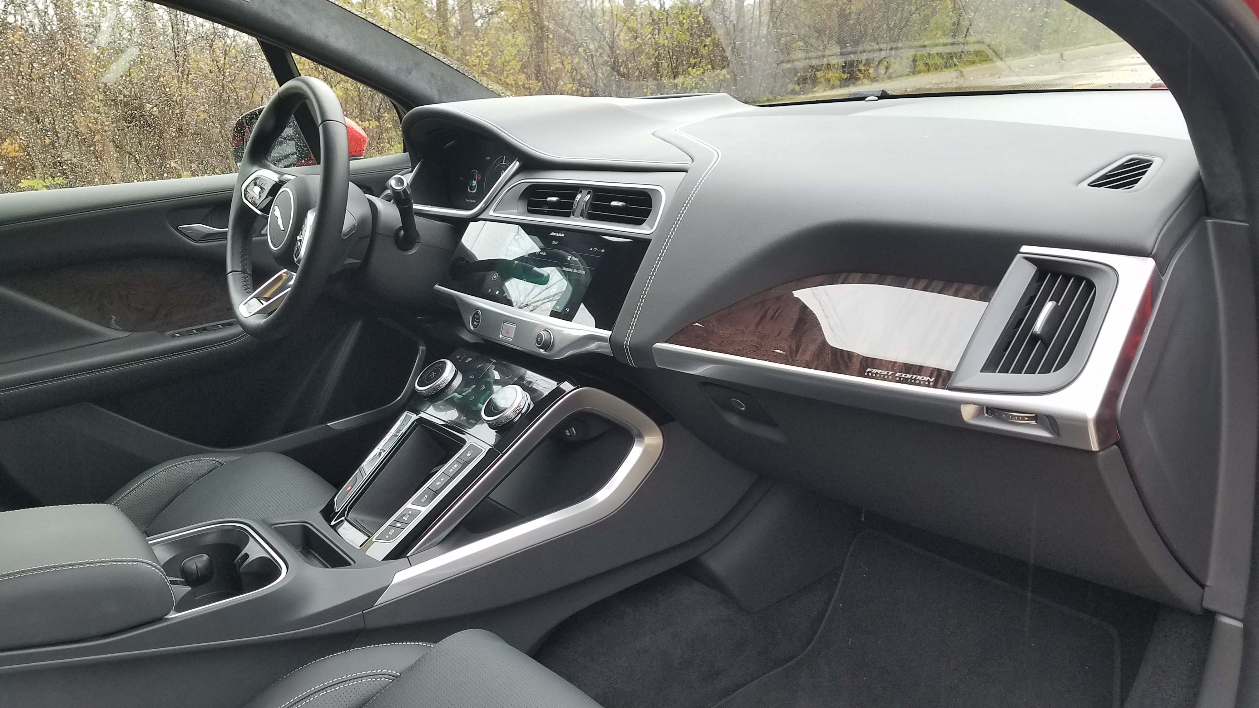 Compared to the Tesla Model 3, this Jaguar I-Pace interior seems conventional.