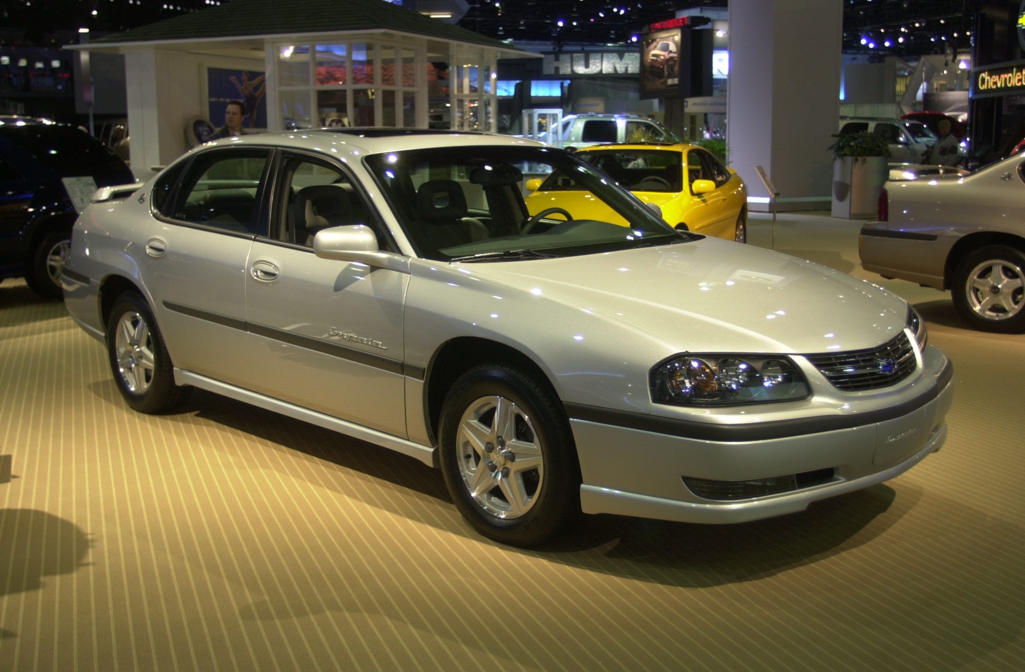 A Chevrolet Impala at the North American Auto Show at Cobo Conference Center in Detroit on Jan. 7, 2002.