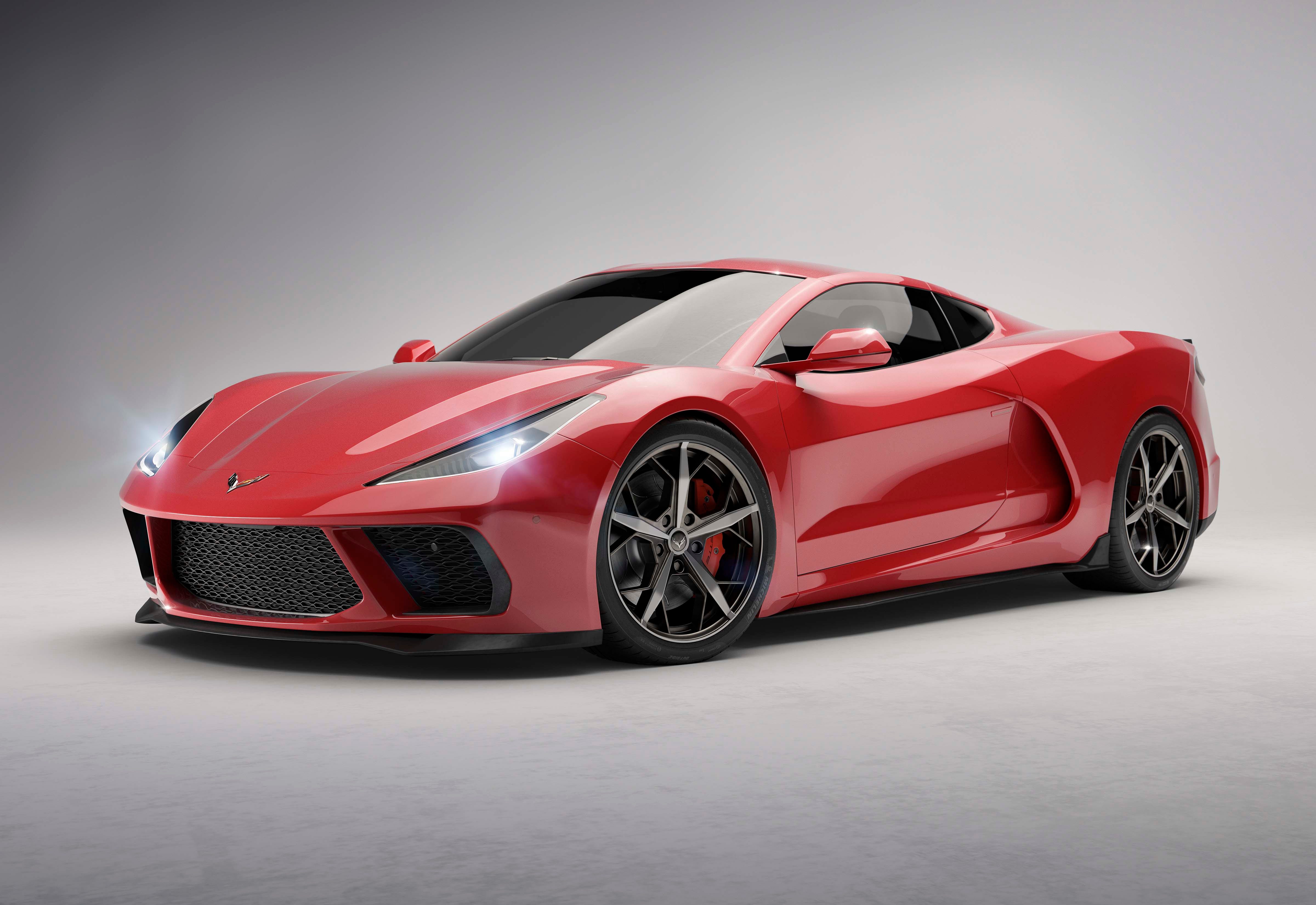 A Car and Driver rendering of the 2020 Corvette C8 - the first mid-engine version of the storied Chevy sports car.