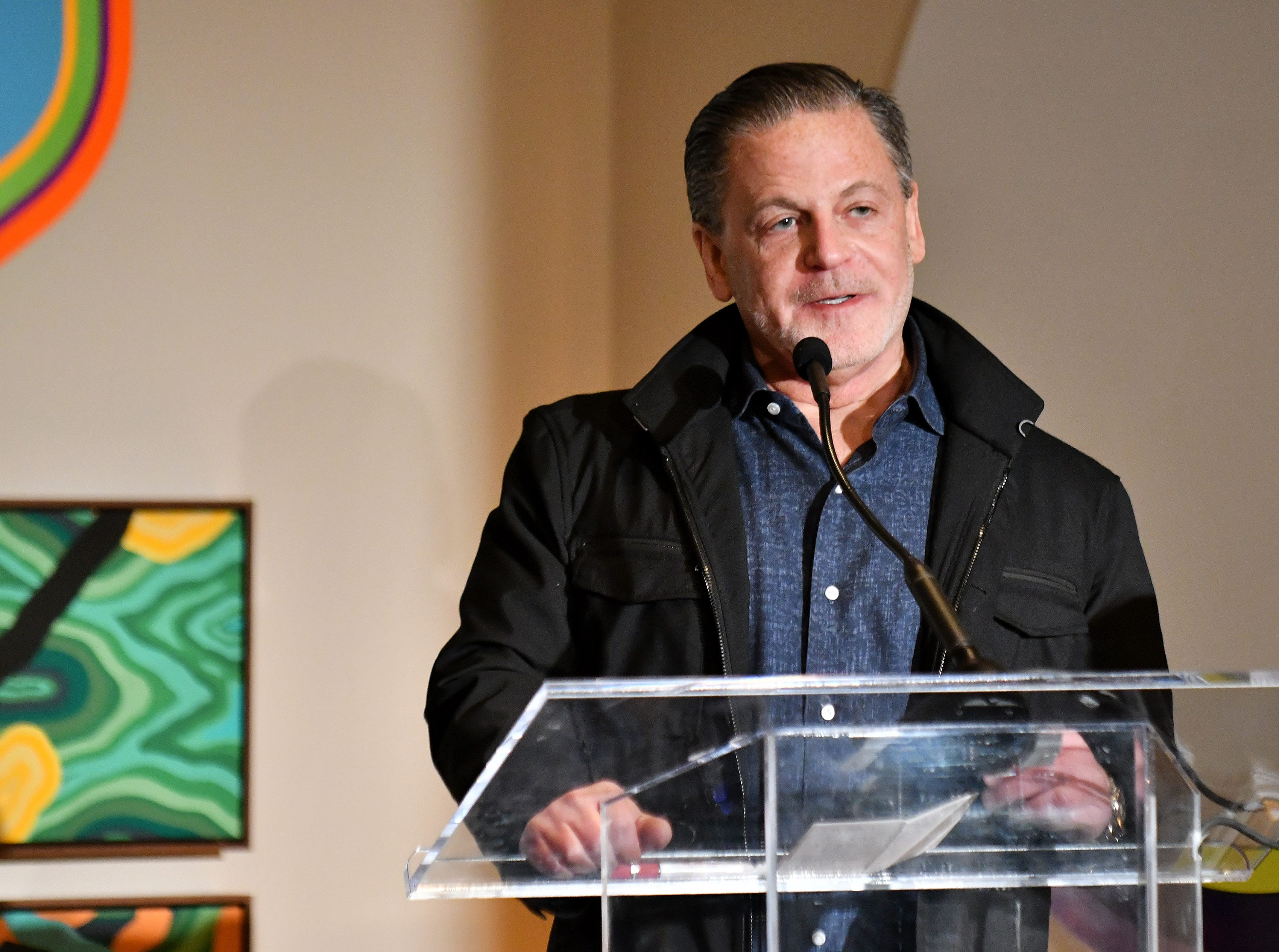 Dan Gilbert, founder of Quicken Loans and Rock Ventures speaks at the press conference.