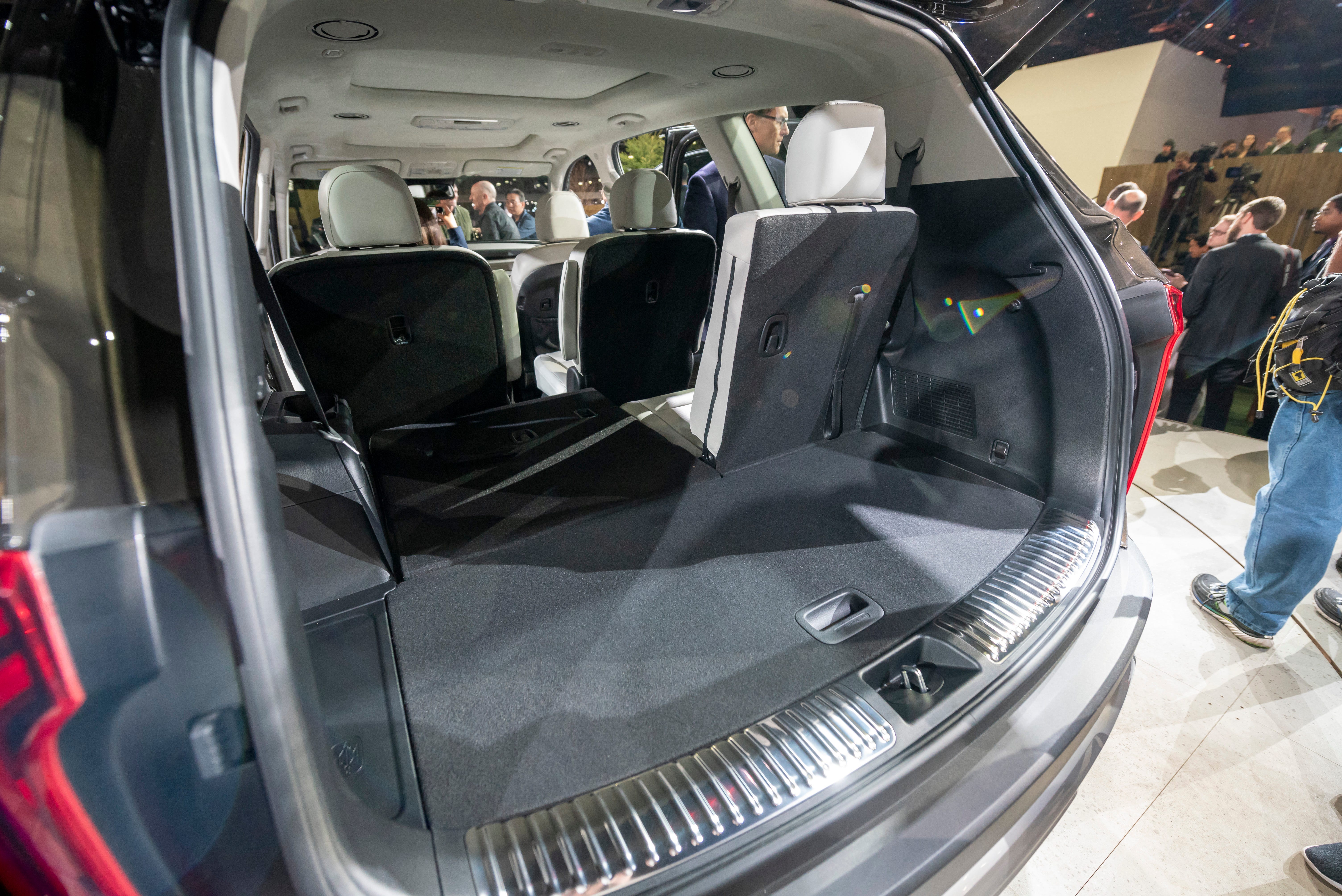 Storage space behind the third row of seats is seen in the 2020 Kia Telluride.