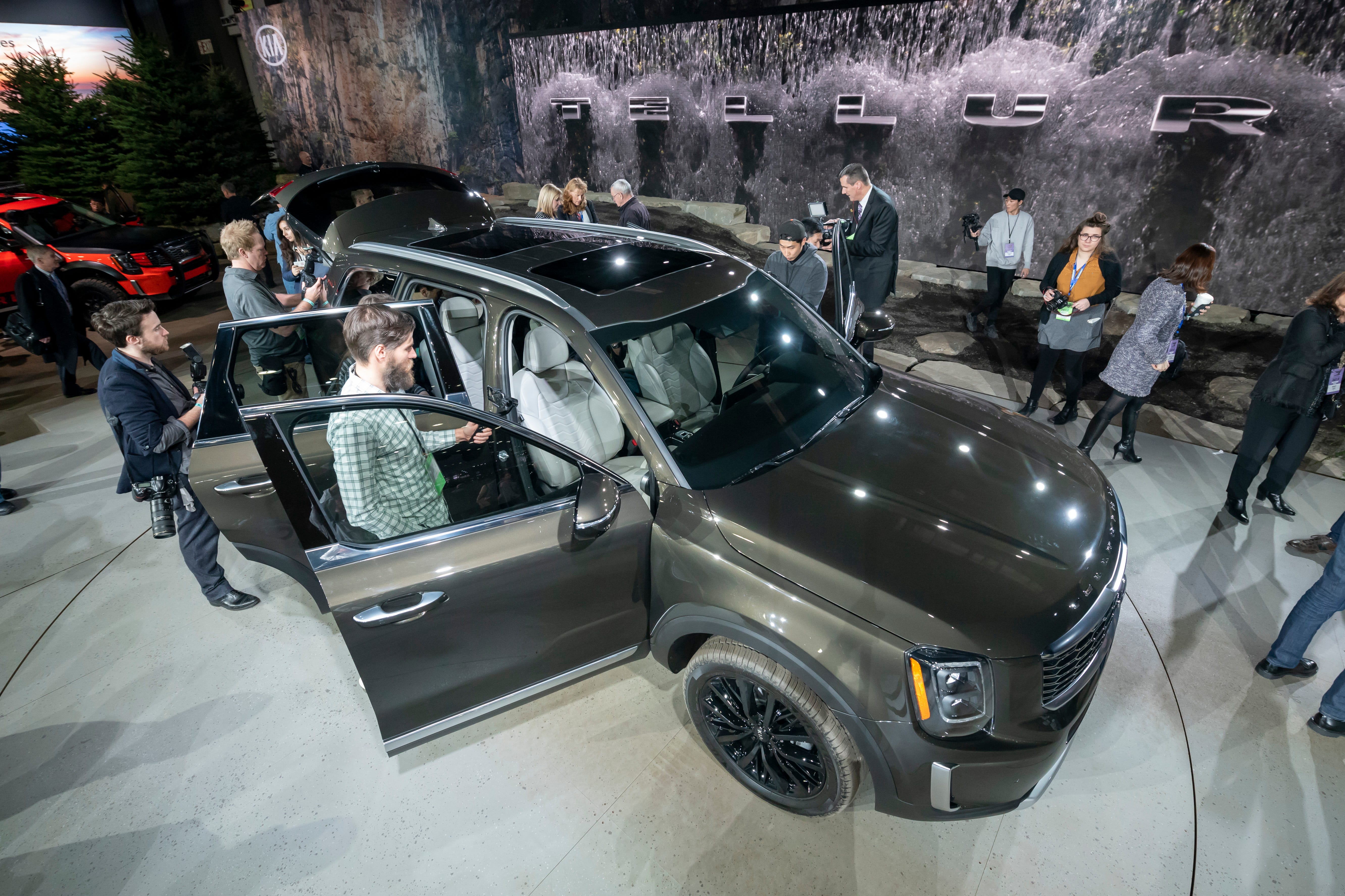 The 2020 Kia Telluride is revealed during the North American International Auto Show on Monday in Detroit.