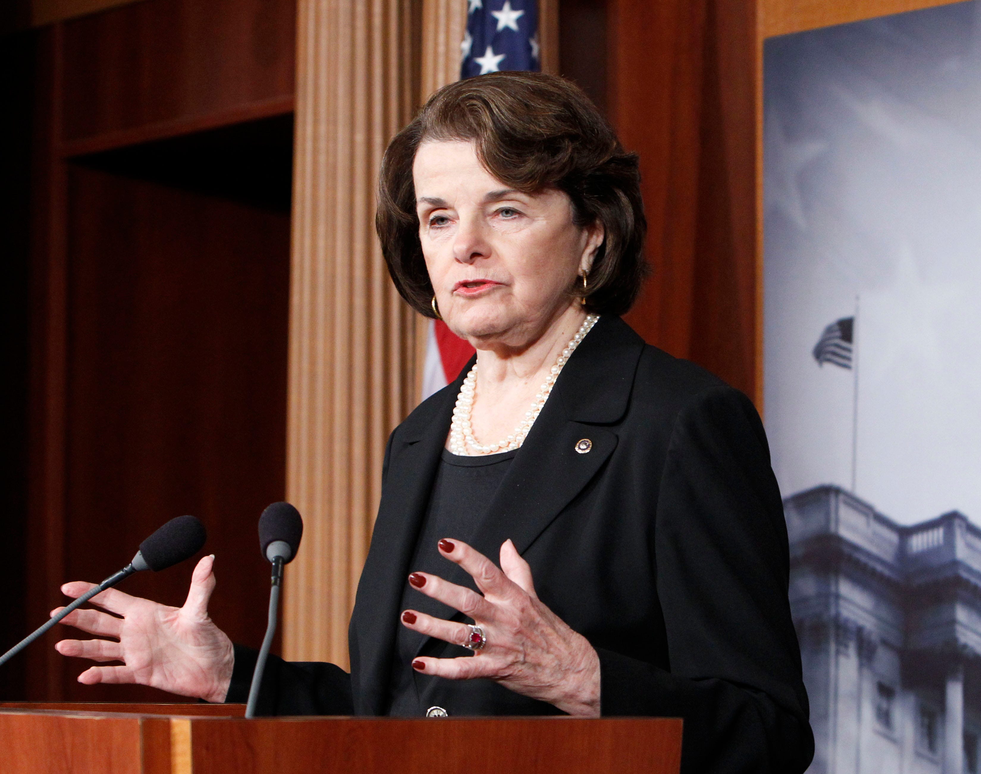 This photo taken Dec. 21, 2012 photo Sen. Diane Feinstein, D-Cal., chair of the Senate Intelligence Committee, speaking at a Capitol Hill news conference in Washington. Sunday in Washington, Aug. 31, 2014, Feinstein said President Barack Obama may be "too cautious" in his approach to dealing with Islamic State militants. Speaking on NBC's "Meet the Press" she said that the Defense and State departments have been putting together a response to the threat, and has seen nothing to compare to the viciousness of the militants who have overrun large portions of Iraq, killed civilians and beheaded American journalist James Foley. Feinstein says the Islamic State group has financing, military structure and weapons unlike any other militants and called them "extraordinarily dangerous."