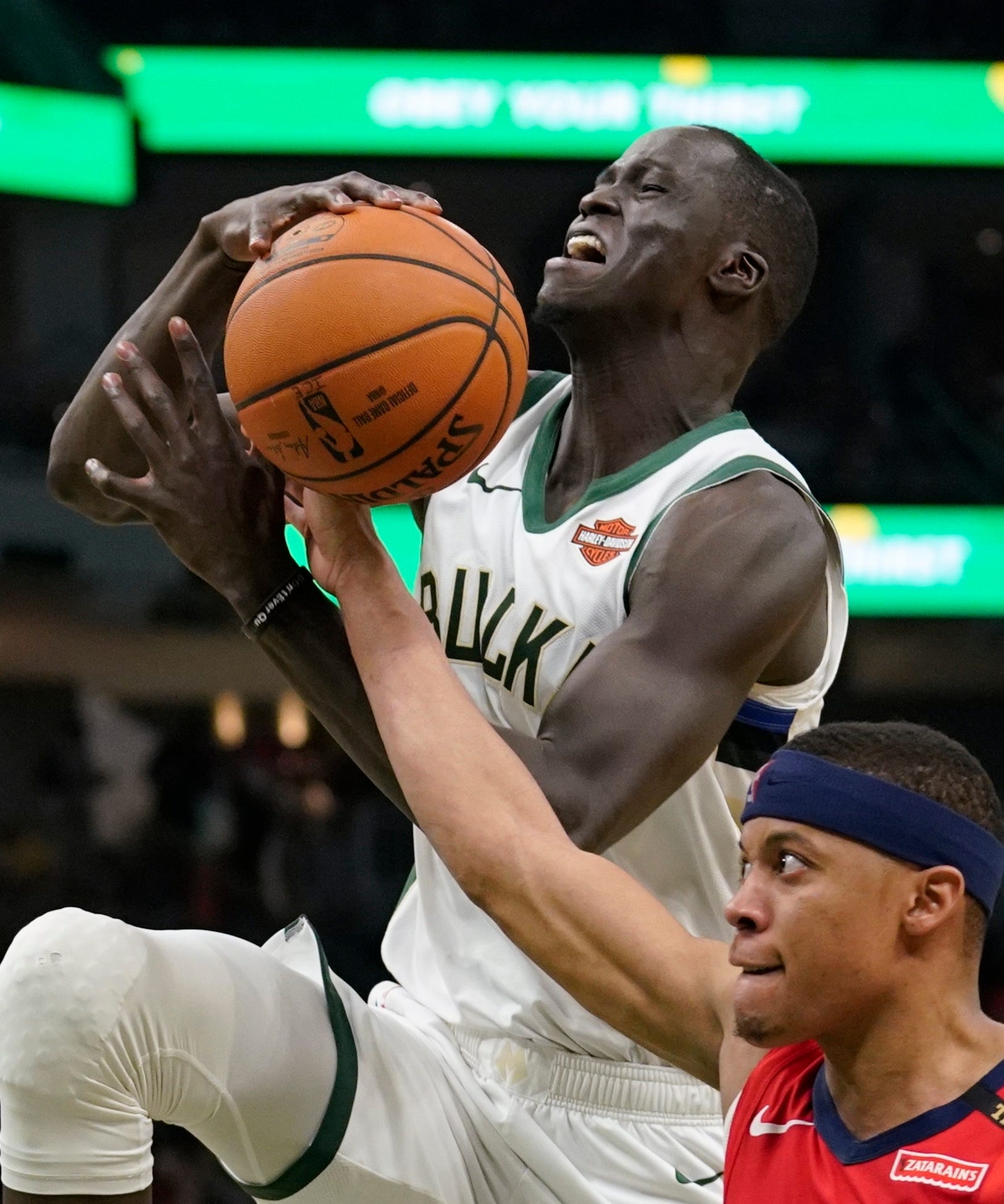 The Pistons acquired center Thon Maker (pictured) from the Bucks on Wednesday for Stanley Johnson.