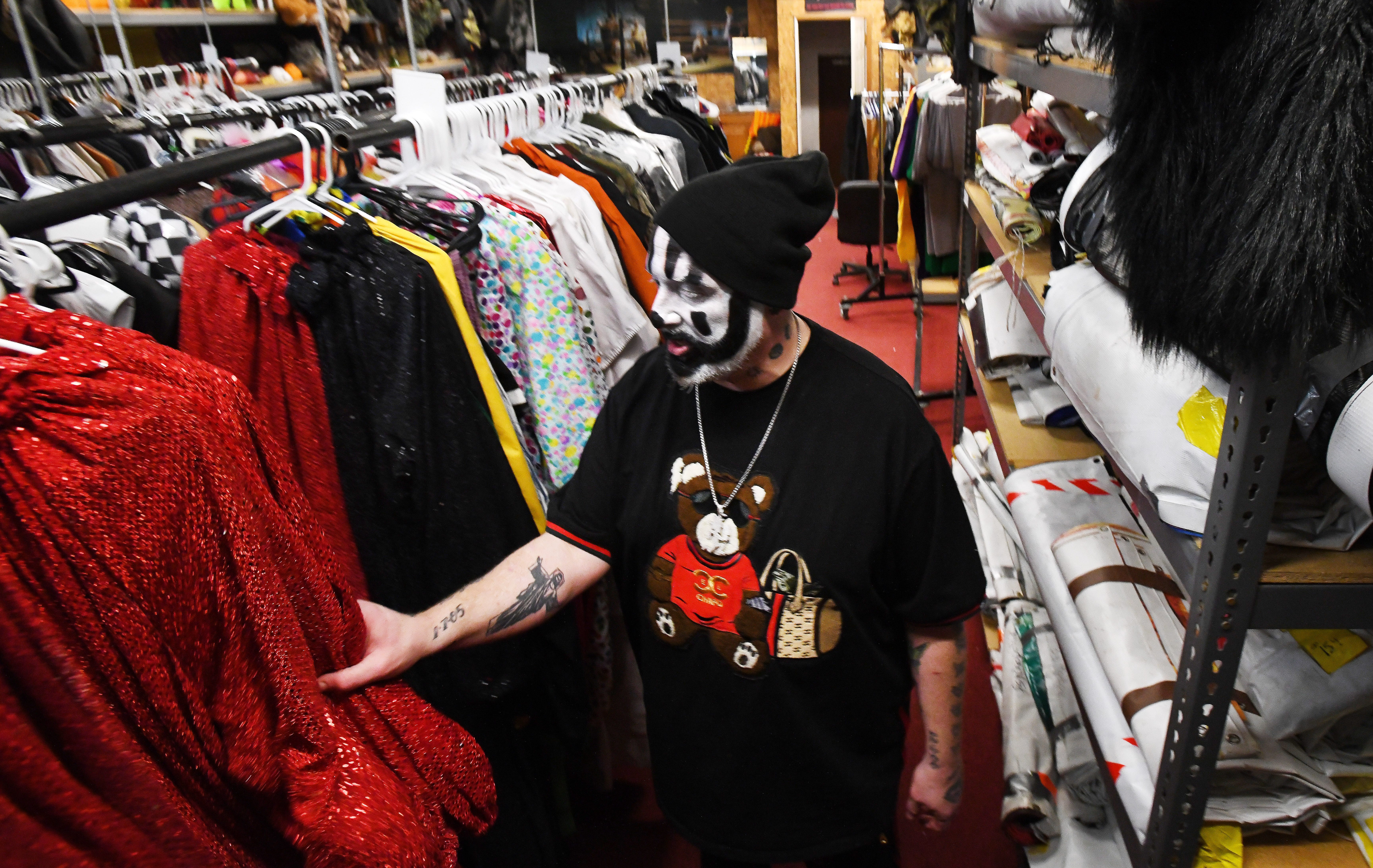 Violent J, aka Joseph Bruce of Insane Clown Posse, shows where outfits and various paraphernalia from their elaborate shows and tours are stored.