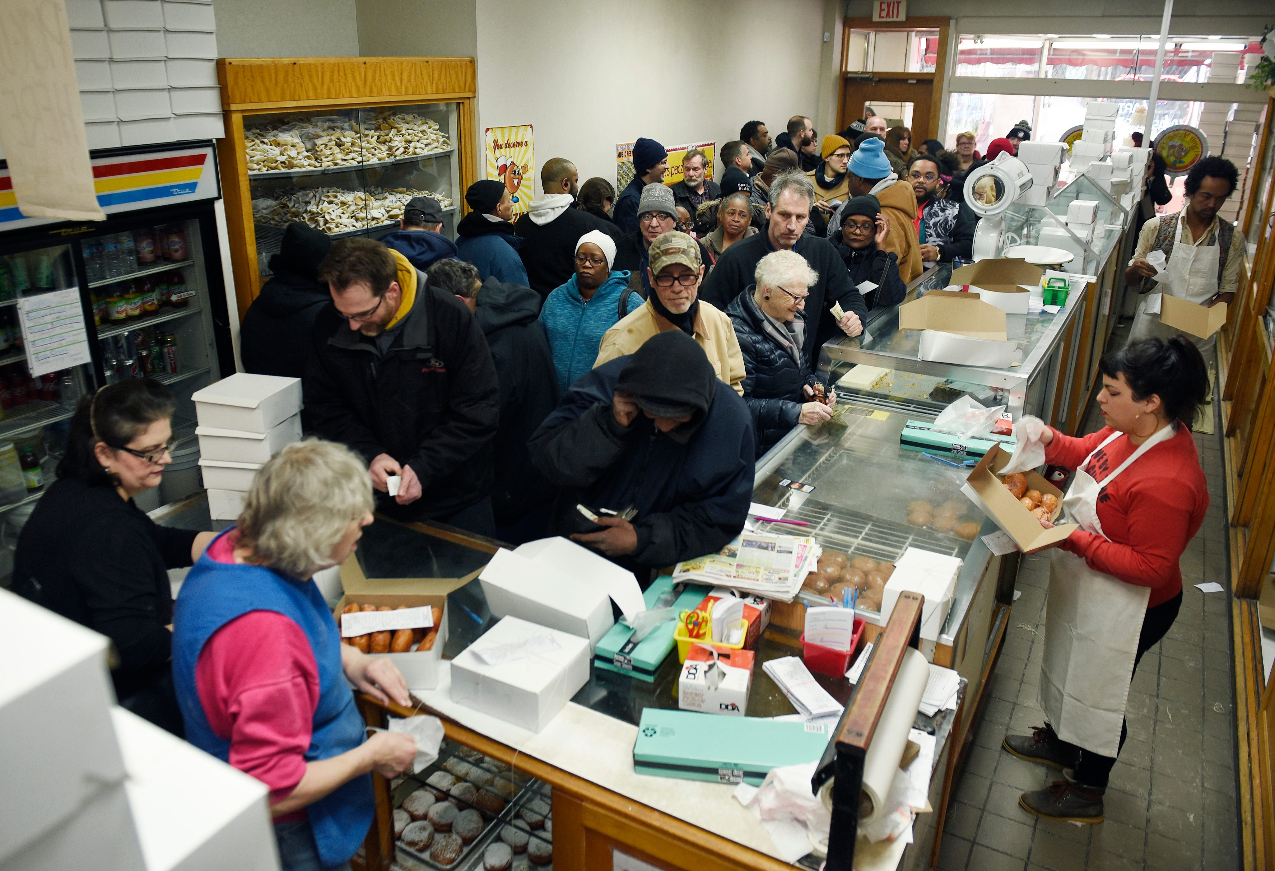 A large crowd came out to buy their paczki at New Martha Washington Bakery on Tuesday, March 5.