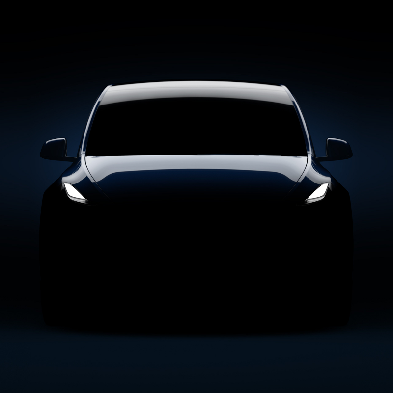 Tesla teased this image of the Tesla Model Y ahead of its Thursday night reveal.