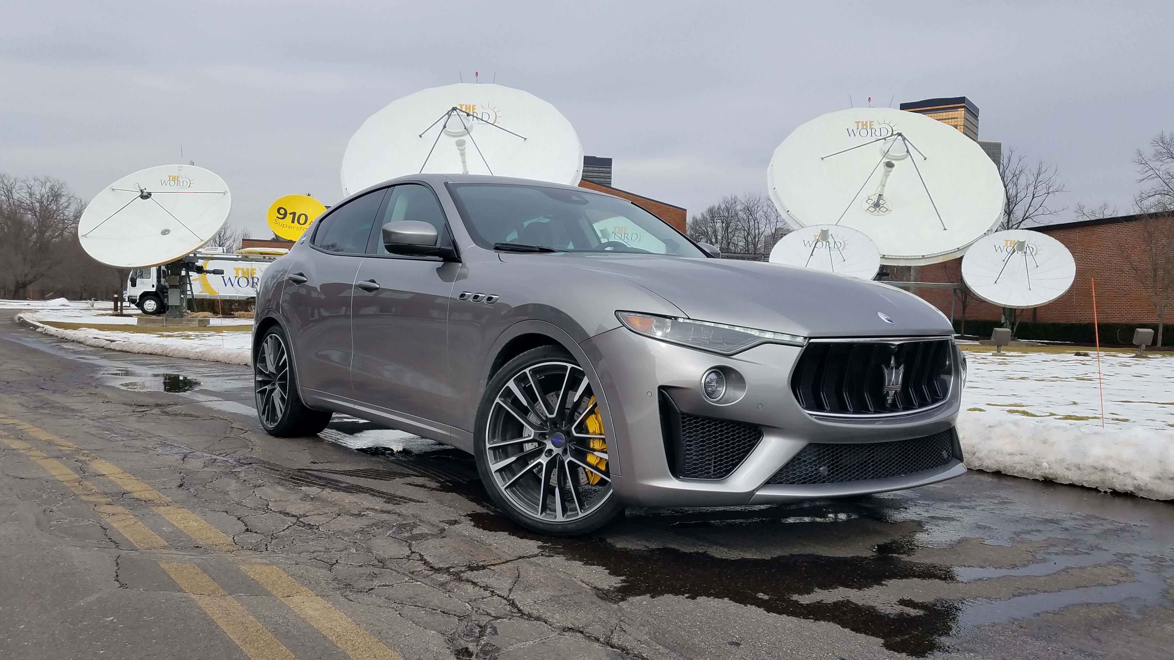 Once planned on a Jeep chassis, the Maserati Levante GTS is based on the same large sedan, rear-drive platform as the Maserati Ghibli. But it's the twin-turbo under the hood that makes this thing sing.