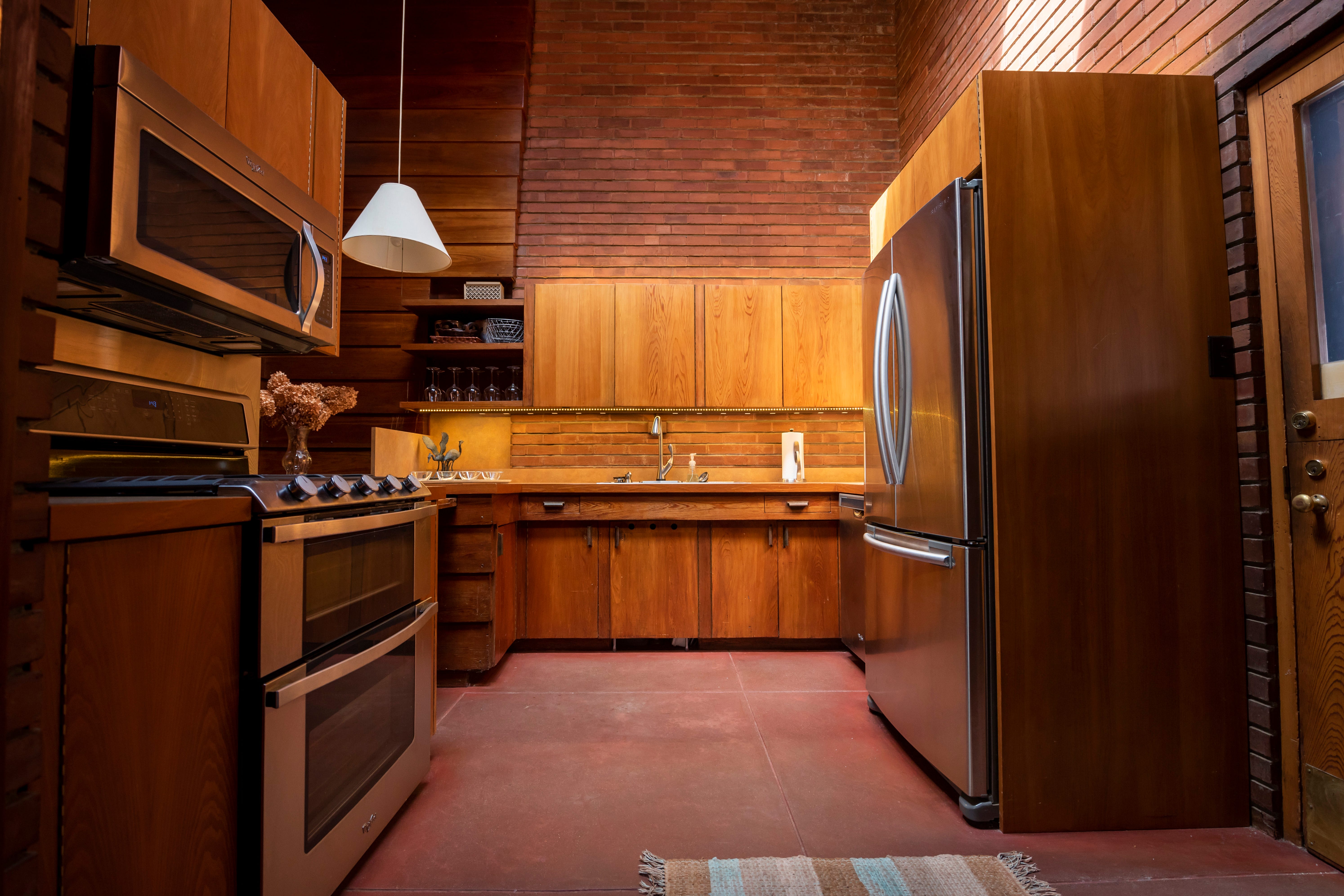 The kitchen originally had little storage space. Drawers were added later.