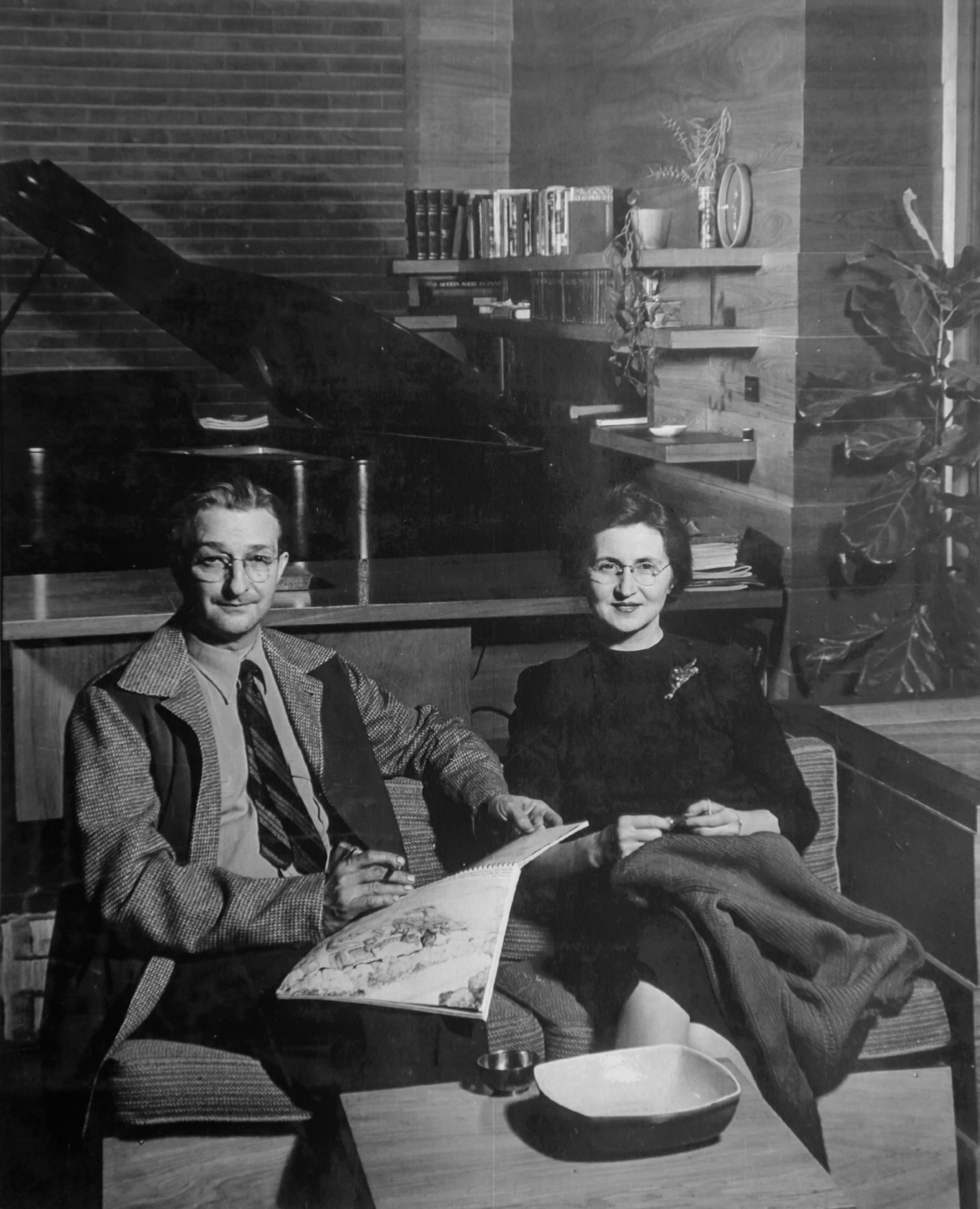 An undated photograph shows Gregor, a chemical engineer who developed a fast drying paint for the auto industry, and his wife Elizabeth Affleck sitting in the main living area of their home. " He loved that house until the day he died and was very, very proud of it, " said Dale Gyure, an architectural historian at Lawrence Technological University in Southfield.