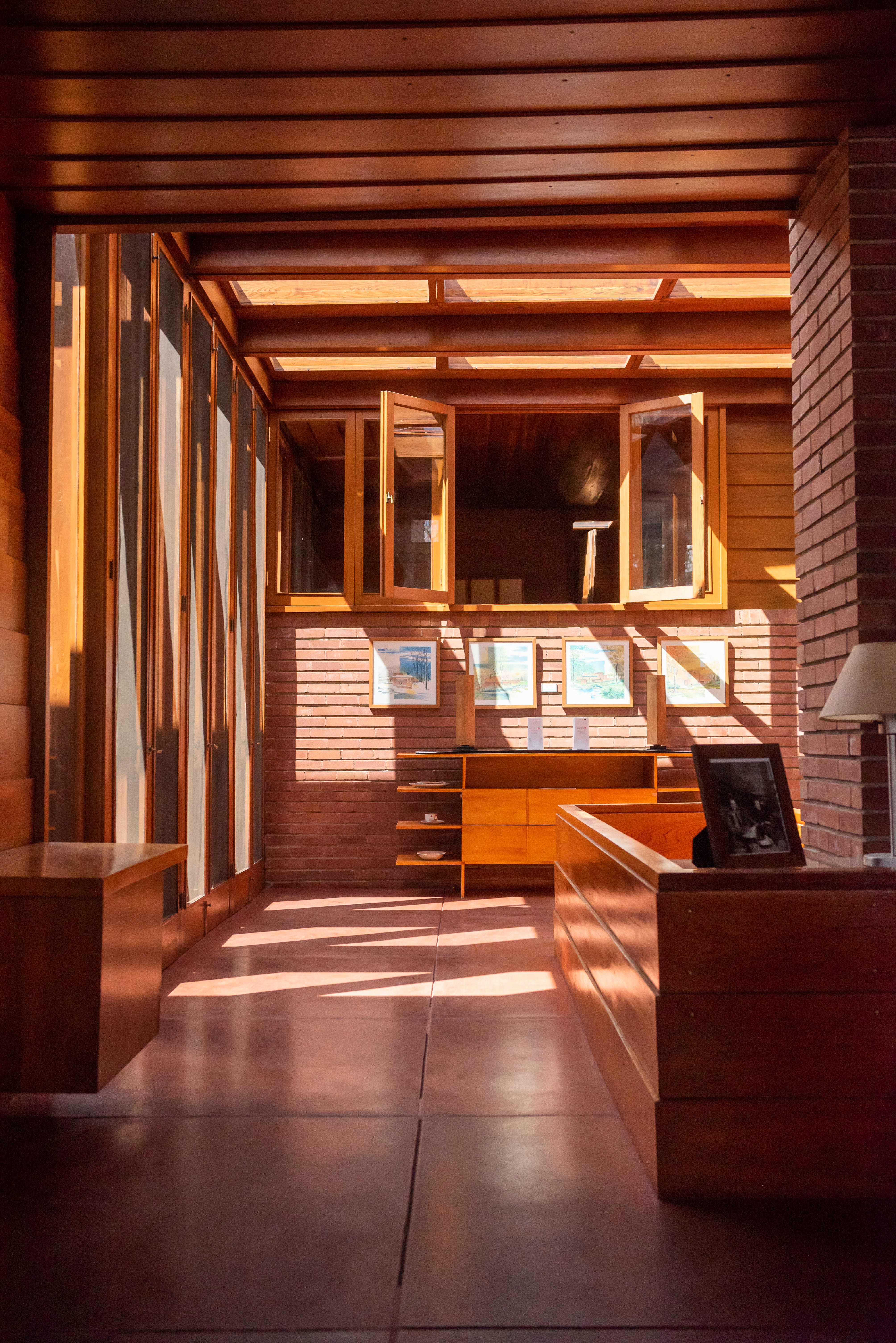 Light streams into the entryway known as a loggia.