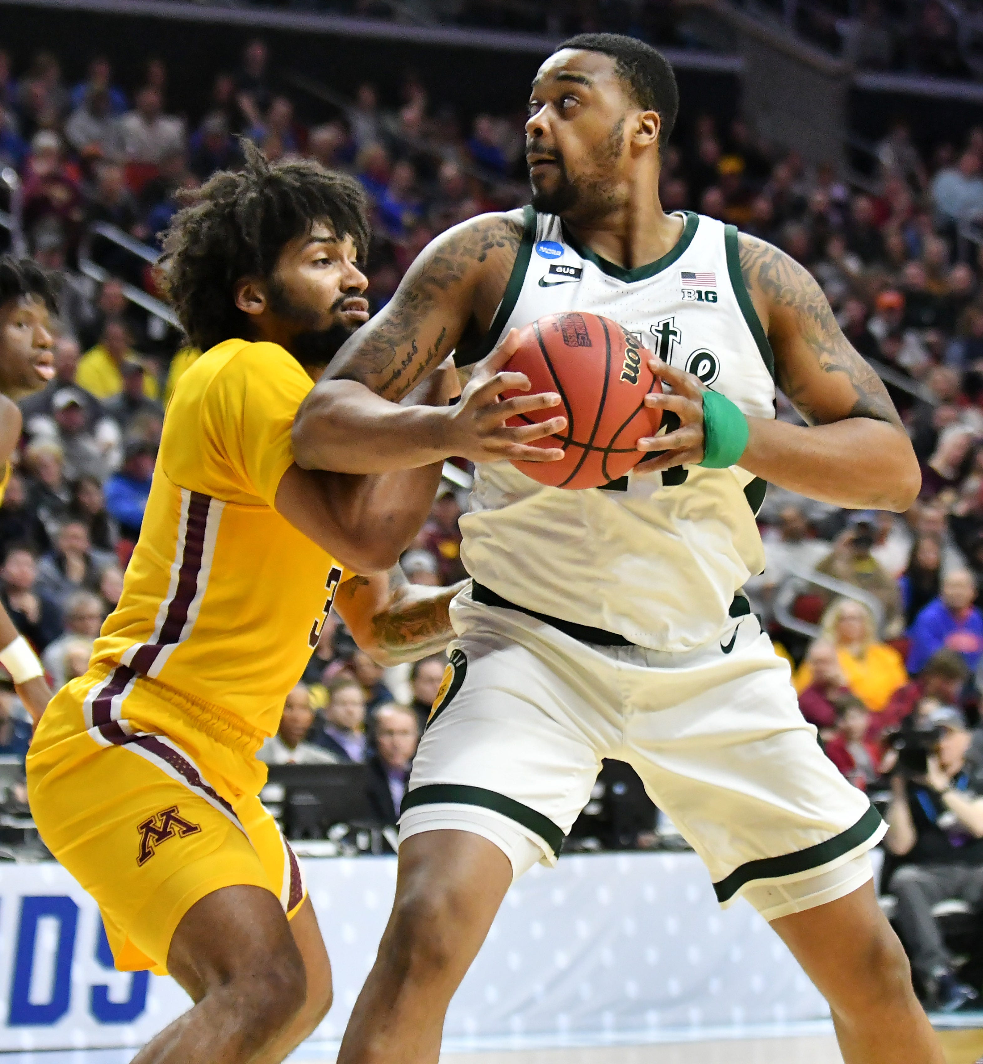 Center Nick Ward (44) is entering the NBA draft, and will not return to Michigan State.