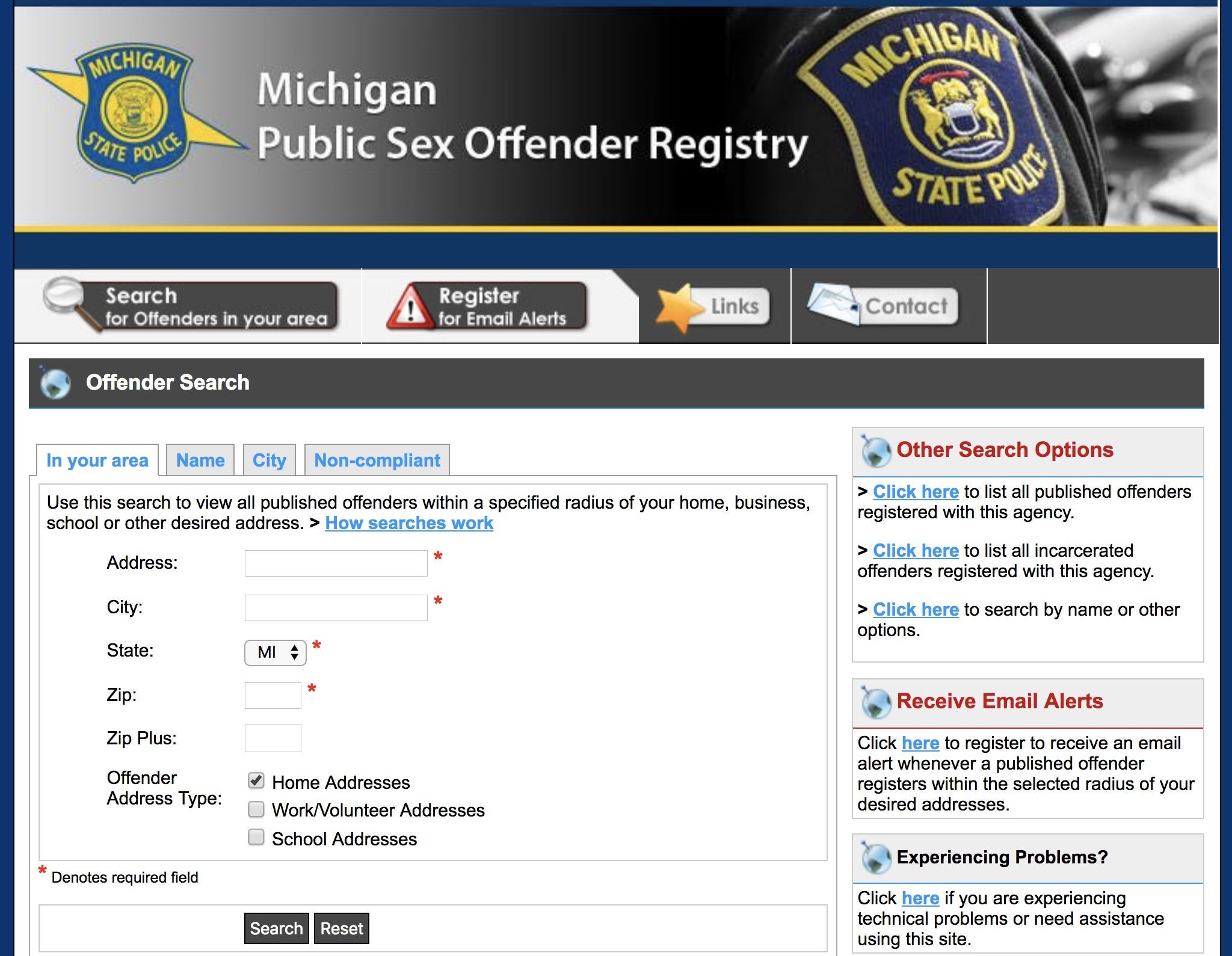 The Michigan Public Sex Offender Registry