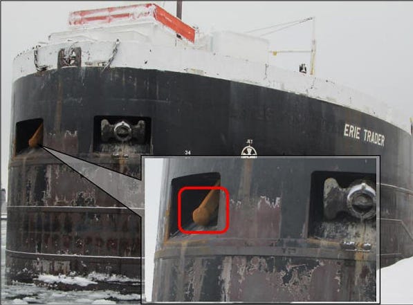 This is an image from a  PDF report by the National Transportation Safety Board on the anchor strike in the Straits.