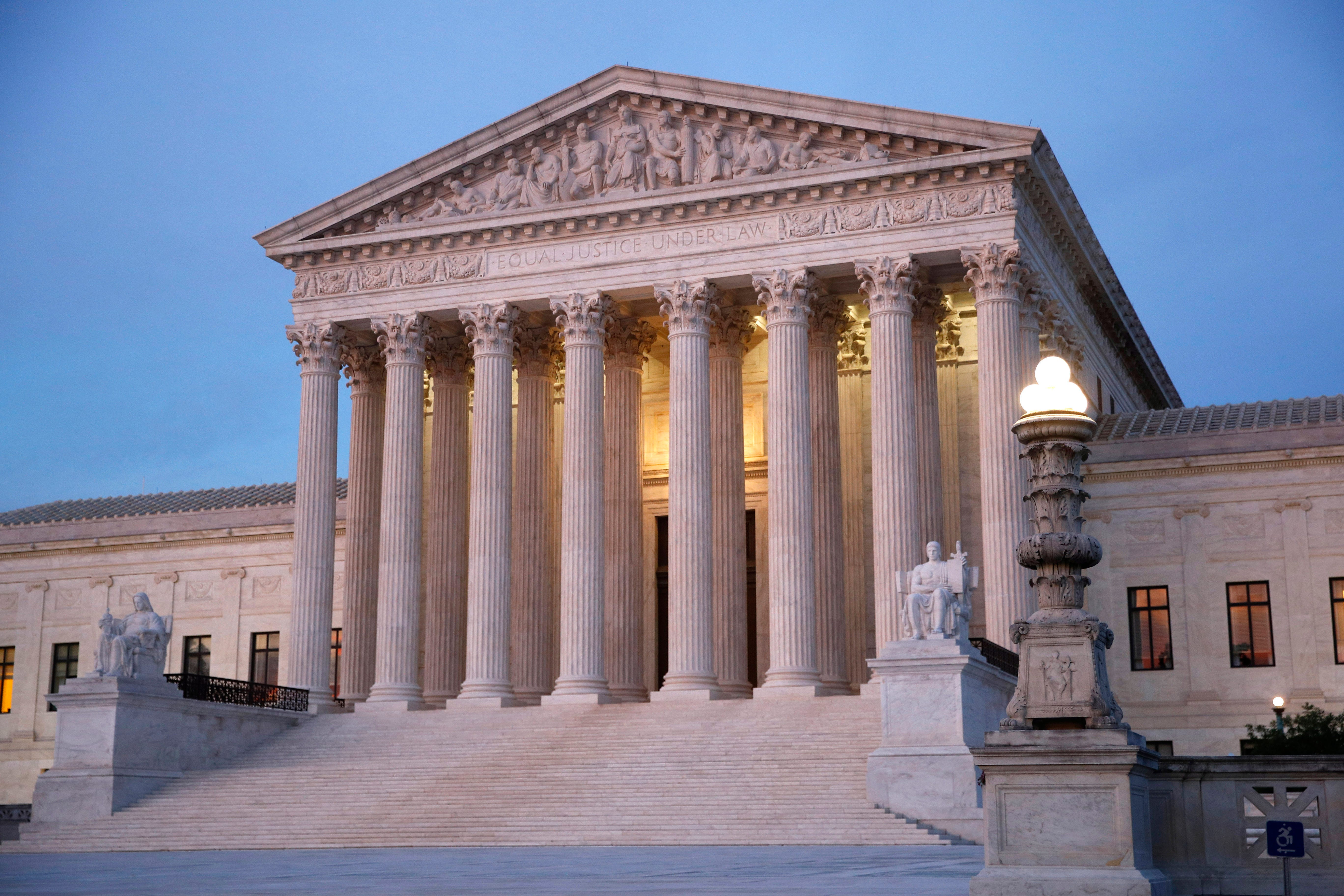 The U.S. Supreme Court building on Capitol Hill in Washington.