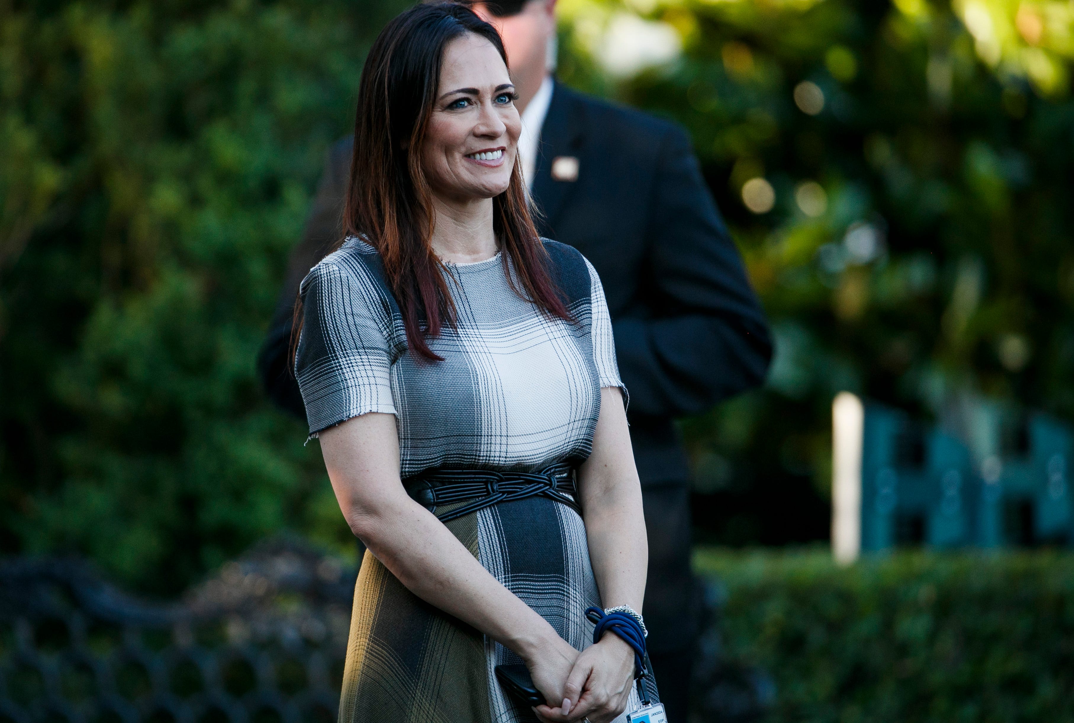Stephanie Grisham, spokeswoman for first lady Melania Trump, attends the annual Congressional Picnic on the South Lawn, Friday, June 21, 2019, in Washington. Melania Trump has announced that Grisham will be the new White House press secretary on Tuesday, June 25, 2019.