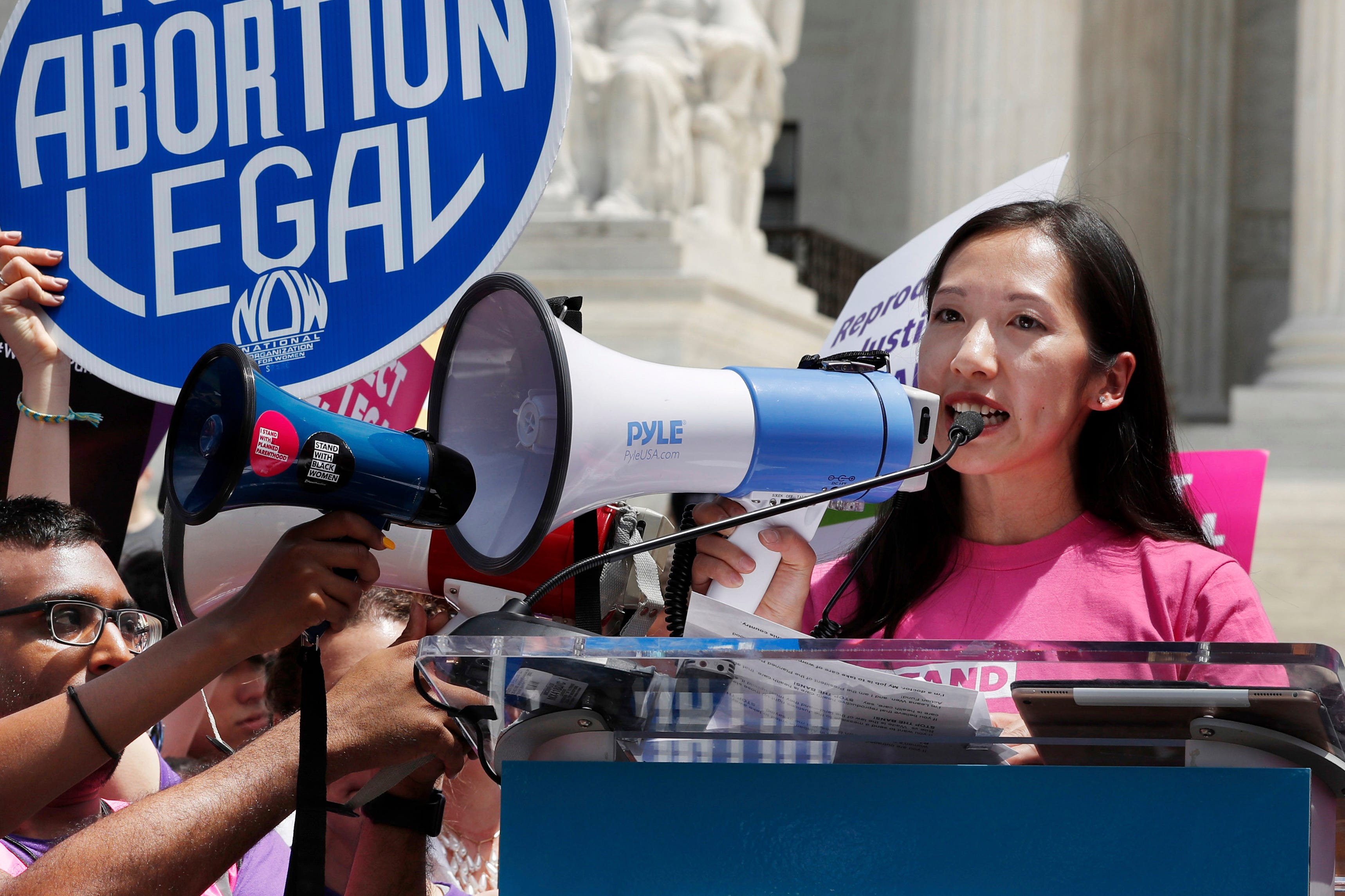 Planned Parenthood President Leana Wen speaks during a protest against abortion bans outside the Supreme Court in Washington on May 21, 2019.
