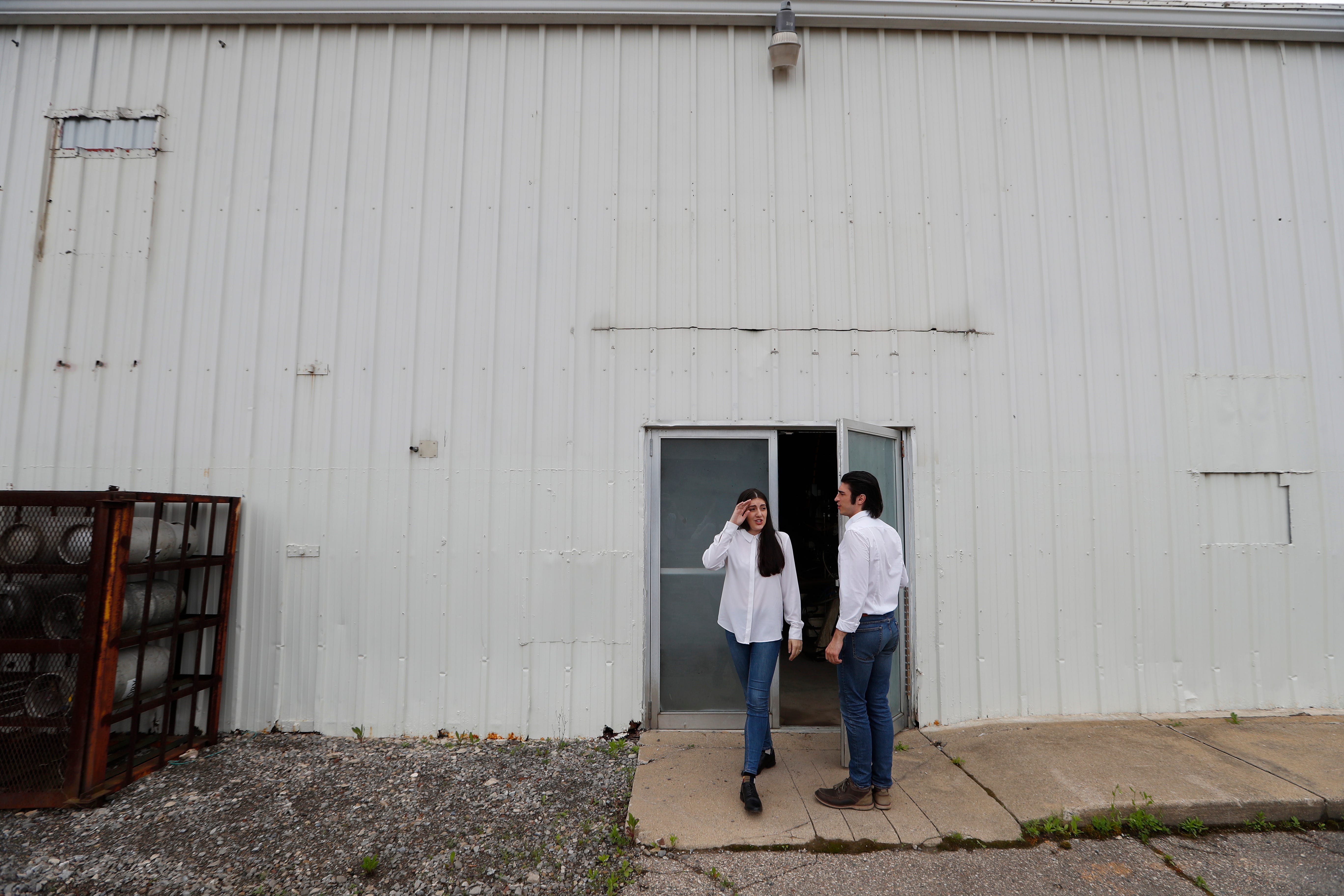 Mary Rose Maher and her fiance, William Chundrlik, visit a former Opus Bono Sacerdotii location in Dryden, Michigan, June 5.
