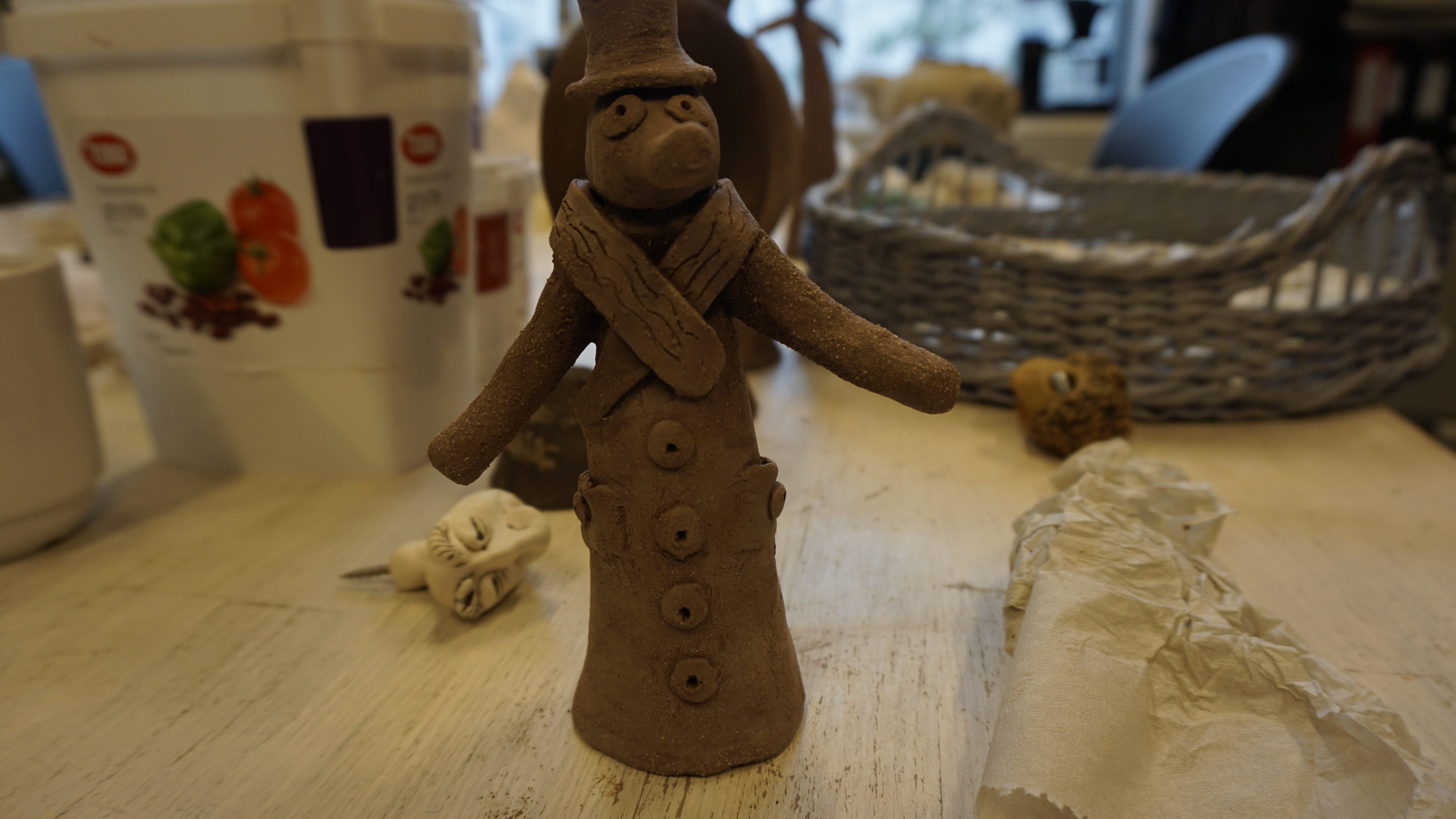 A figurine created by a prisoner out of clay in the ceramics studio at Halden Prison in Norway.
