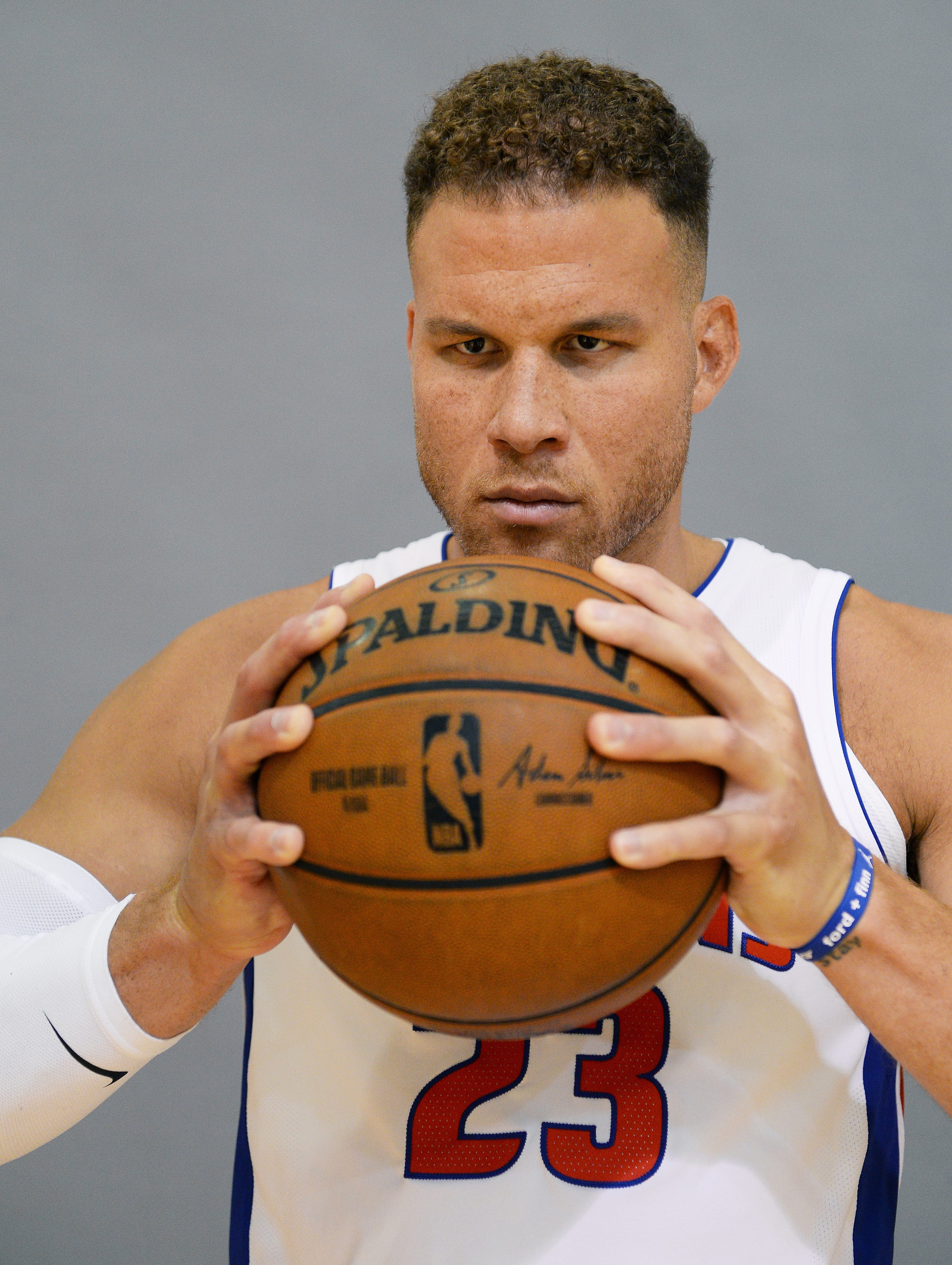 Blake Griffin shows off his serious look during his photo shoot.