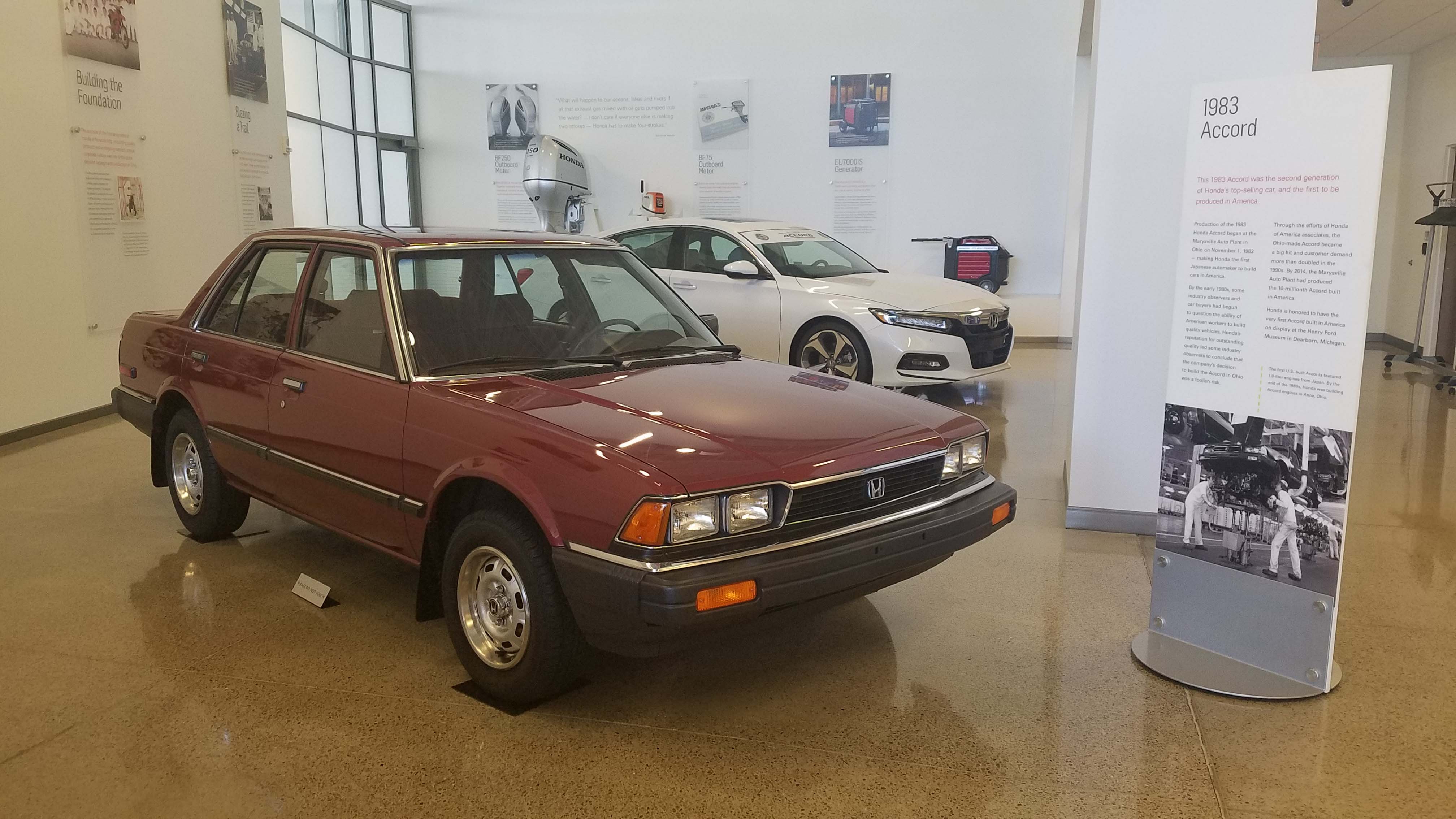 The Honda Marysville Plant produced its first car in 1982 -the 1983 model year Accord sedan.