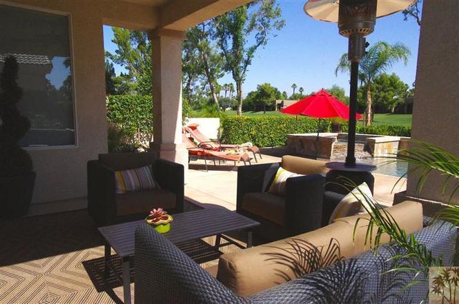 The $470,000 villa also features a covered patio overlooking the pool and golf course.
