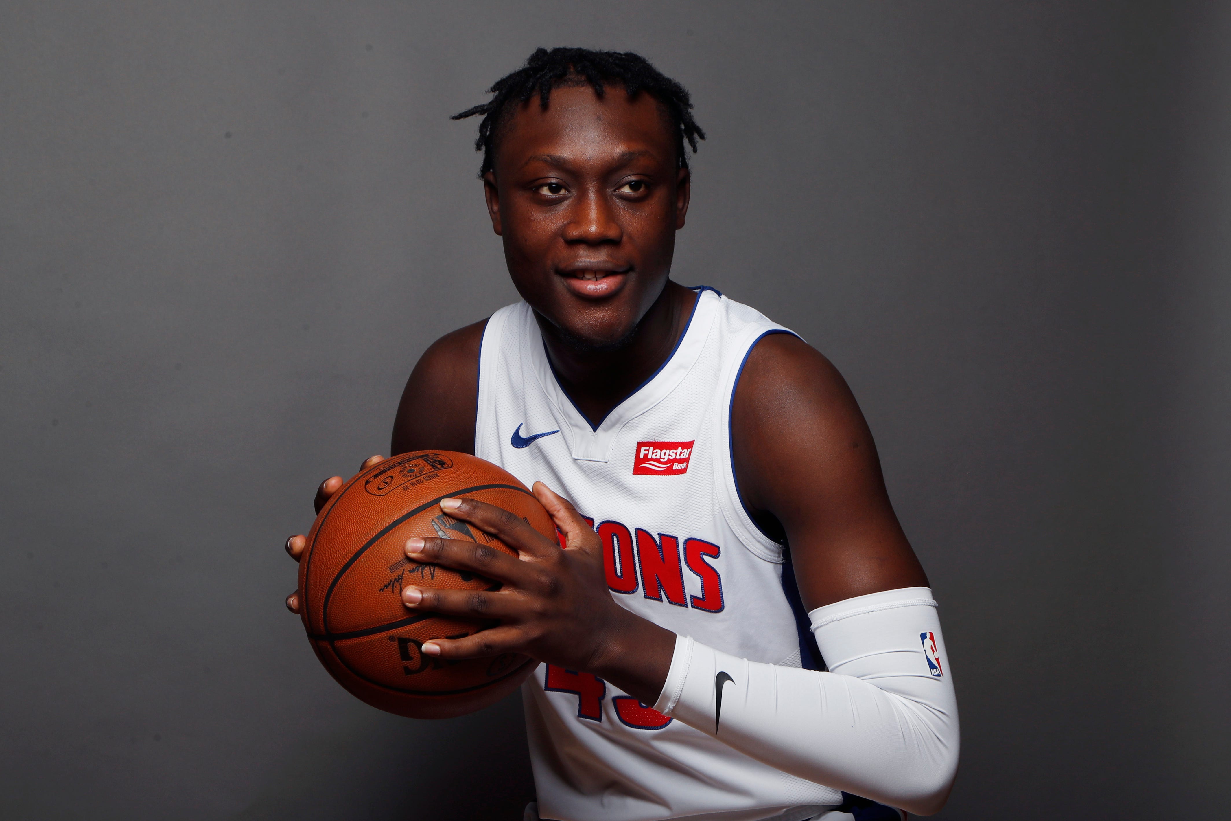 Sekou Doumbouya: Age: 18. Ht: 6-9. Wt: 230. Outlook: The rookie didn ’ t get much time in Summer League nor in the preseason, and he ’ s most likely destined for some time in the G League with the Grand Rapids Drive. He ’ ll look to get stronger and adapt to the pace and rigor of the NBA.