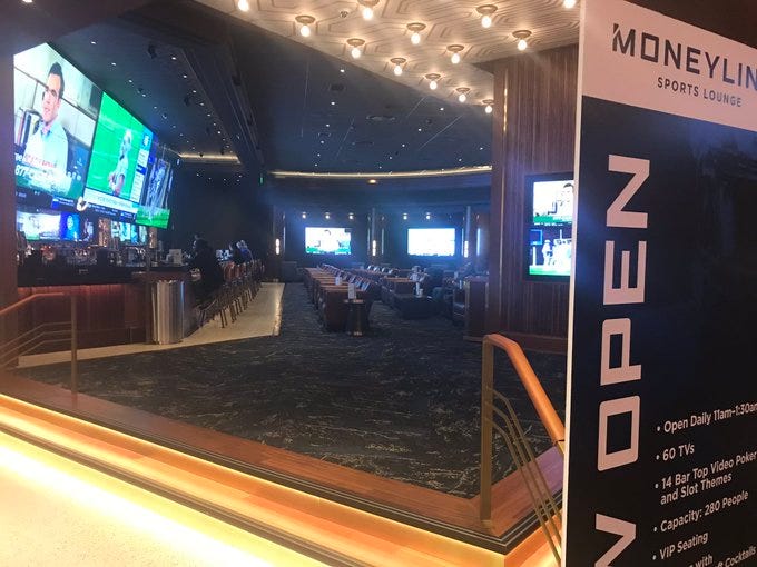 The new Moneyline Sports Lounge at MGM Grand Detroit.