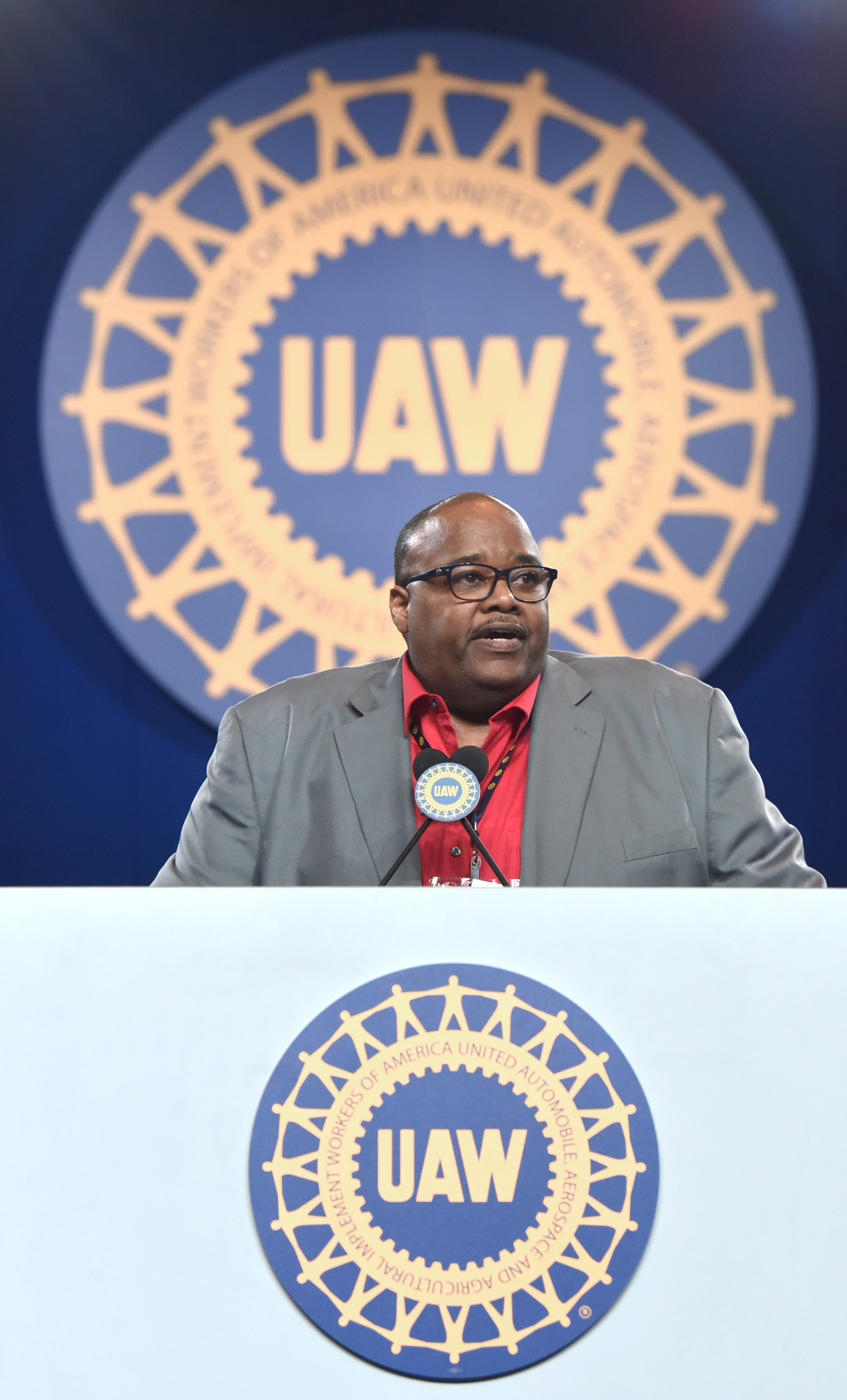 United Auto Workers President Rory Gamble at this year's union bargaining convention.