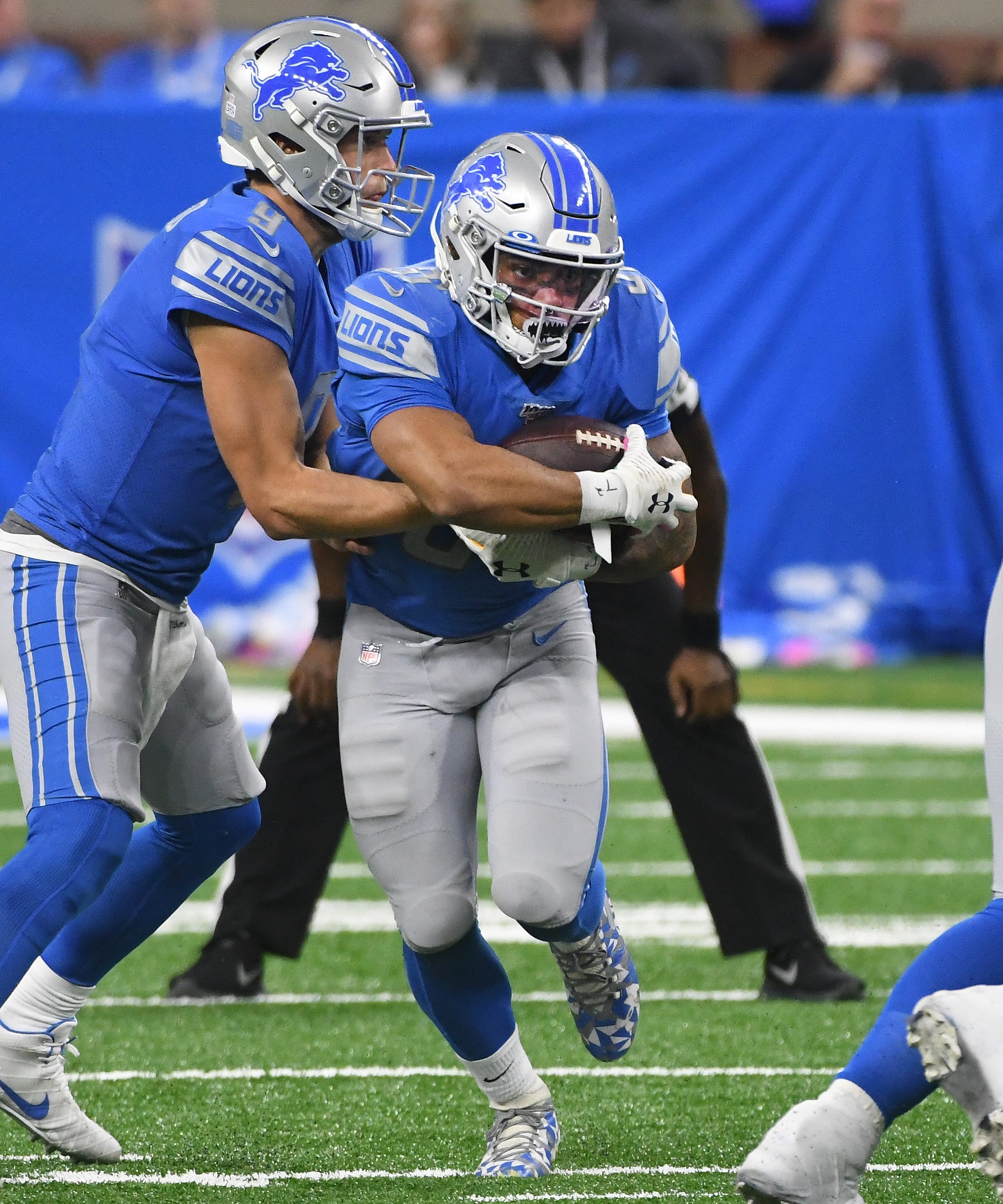 Ty Johnson, running back: Johnson’s rookie line was buoyed by a 40-yard carry at the end of the first half in the season finale. Beyond that romp, he averaged 3.8 yards per attempt. He was even more inefficient as a receiver, averaging 4.5 yards on his 24 receptions, well-below average, even for a running back. The Lions are hypnotized by Johnson’s electric speed, but they’ll need to find ways to utilize it next season or someone else could step up and snatch his roster spot away. Grade: D+