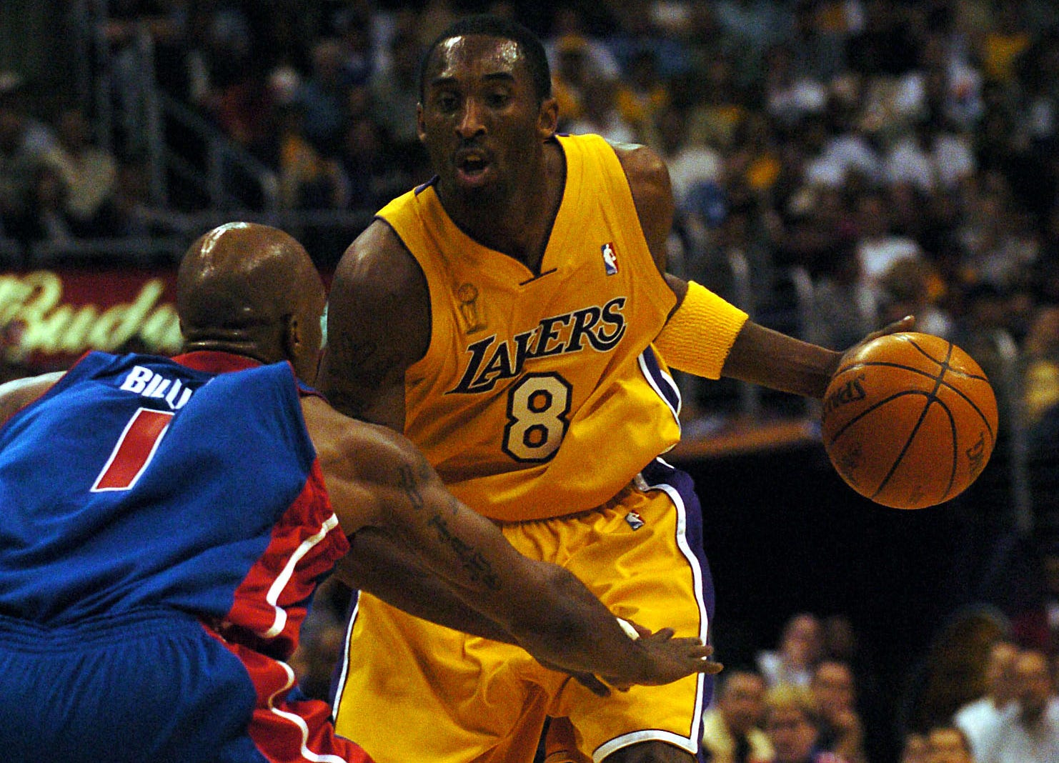 Chauncey Billups defends Kobe Bryant during Game 2 of the 2004 NBA FInals.