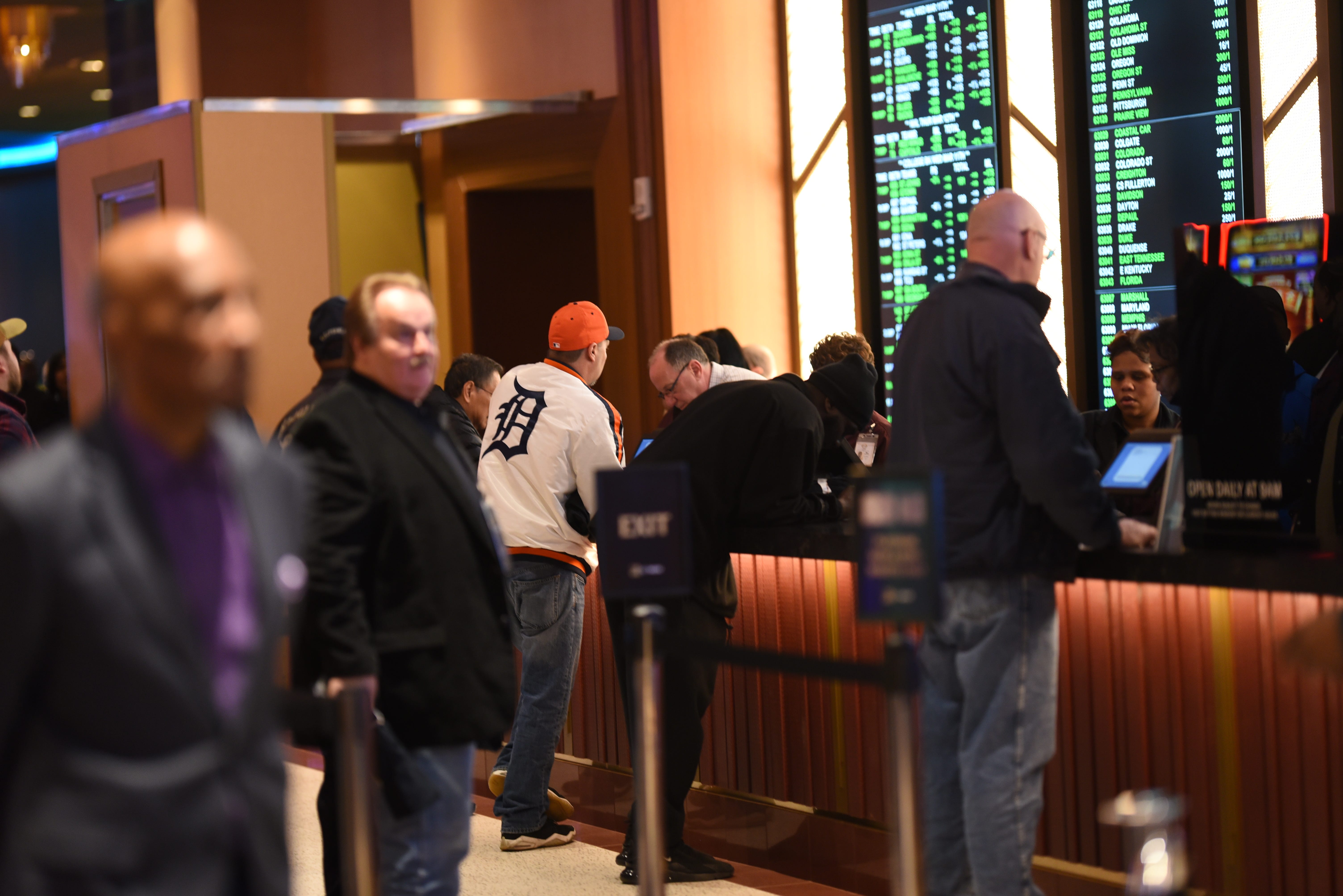 People placed their bets on the first day of sports betting at the MGM Grand.