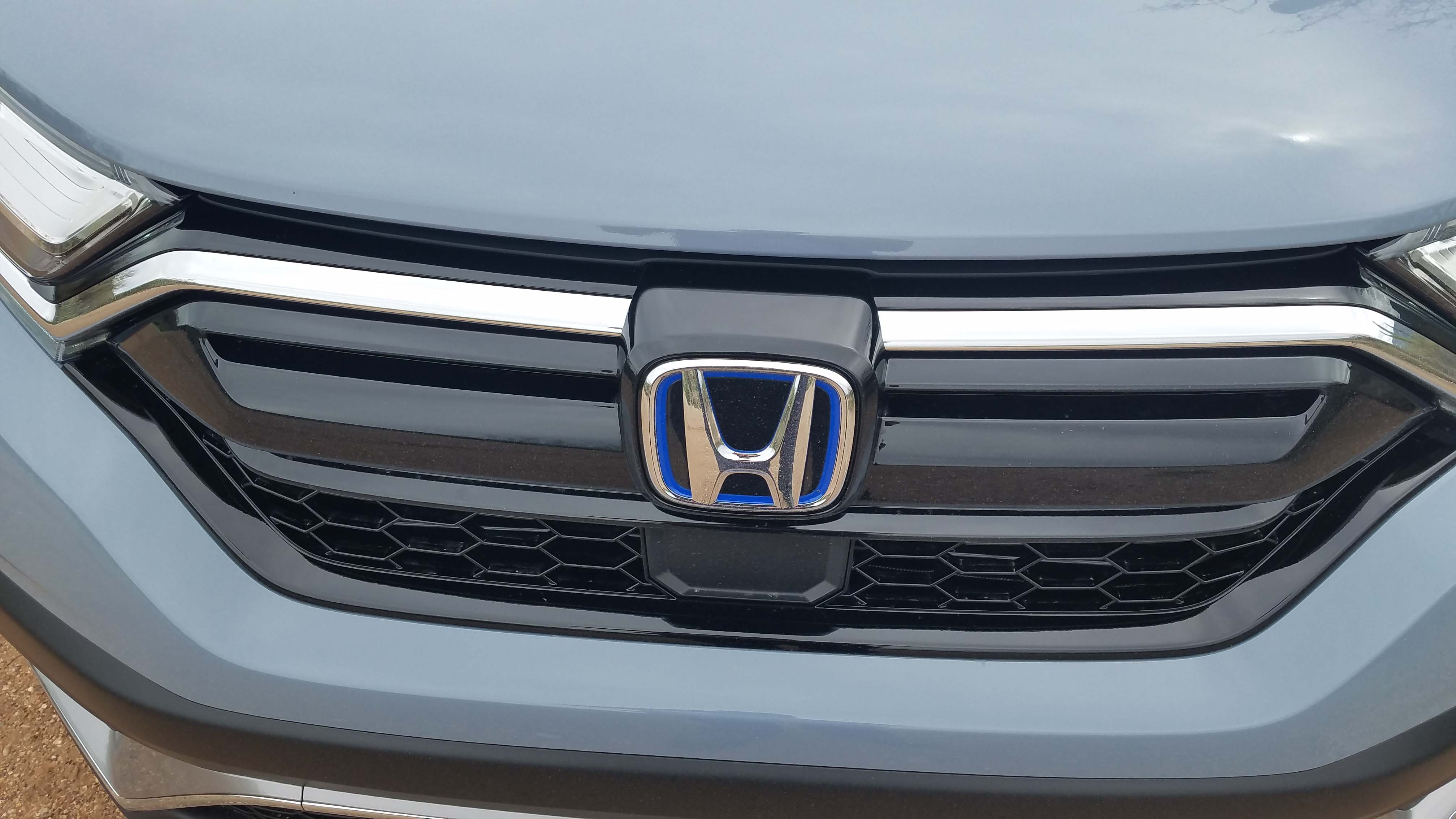 You'll know the 2020 Honda CR-V Hybrid by its blue logo.