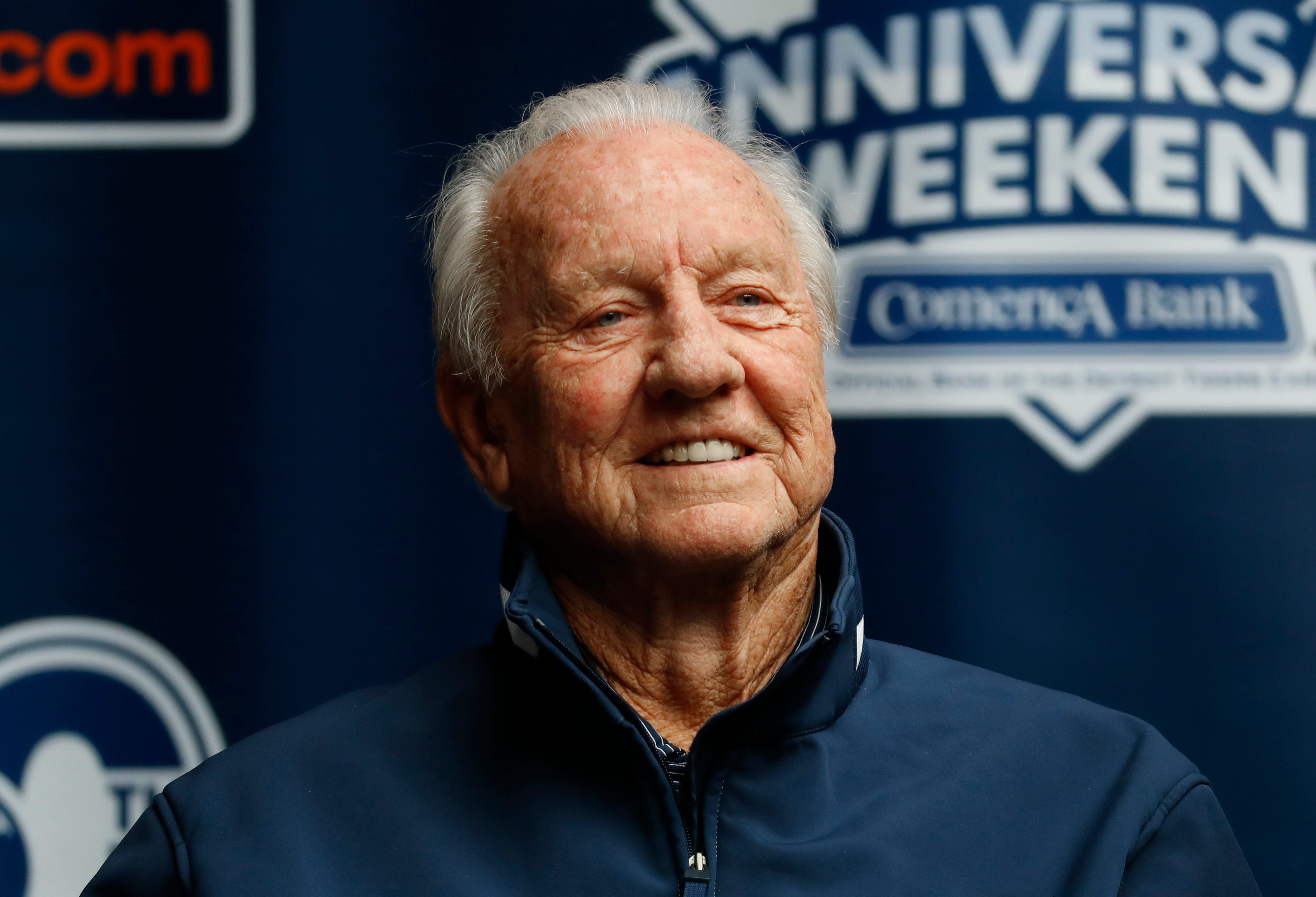 Al Kaline, a member of the 1968 World Series Champion Detroit Tigers, smiles during a promotional press conference in September of 2018.