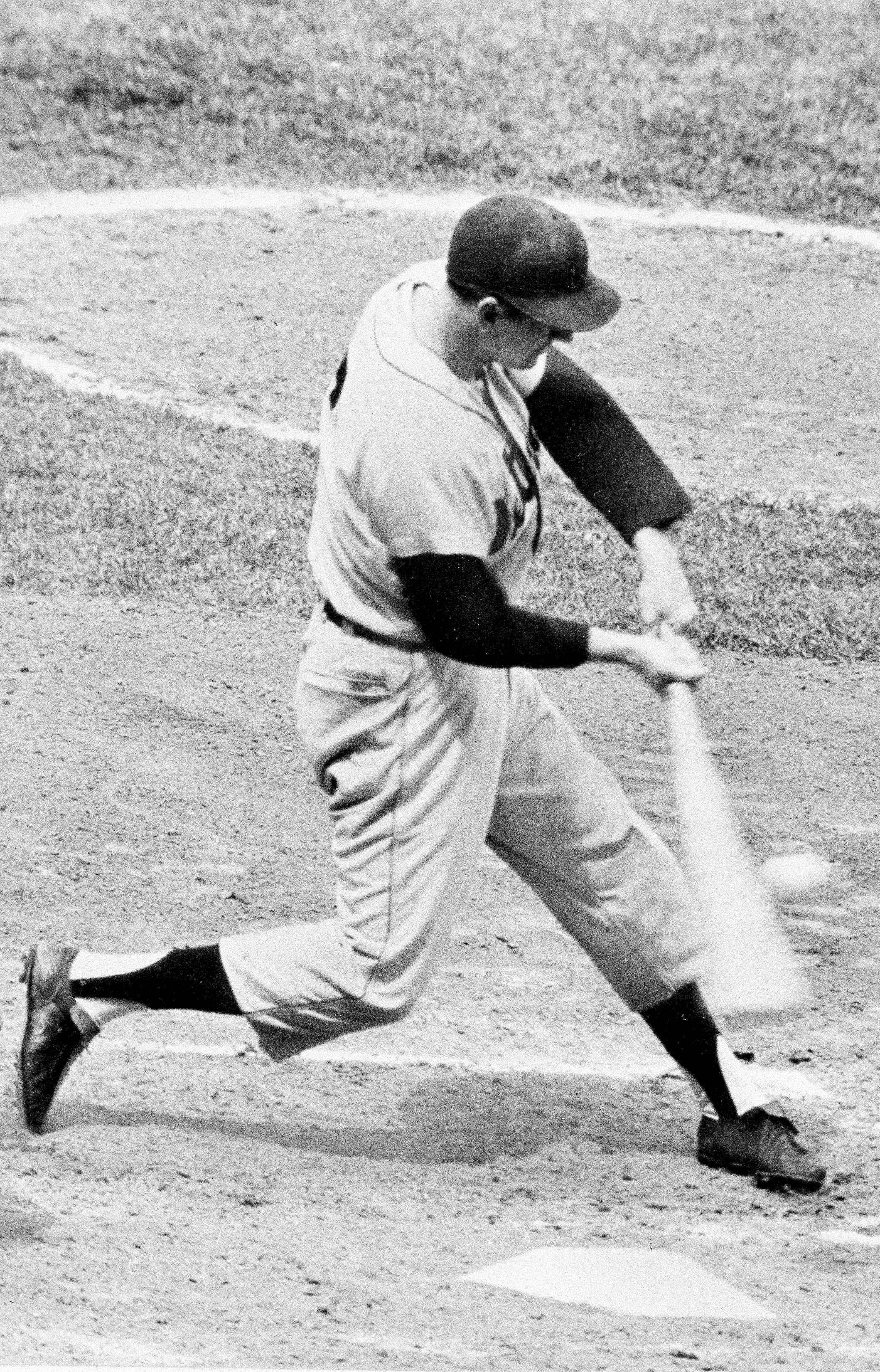 Detroit Tigers outfielder Al Kaline connects with the ball as he takes batting practice at the first day of spring training for the Tigers at Lakeland, Fla., Feb. 24, 1968. Kaline hammered out 25 home runs last season and hit .308. He was bothered with a fractured hand during part of the season and appeared in only 131 games.