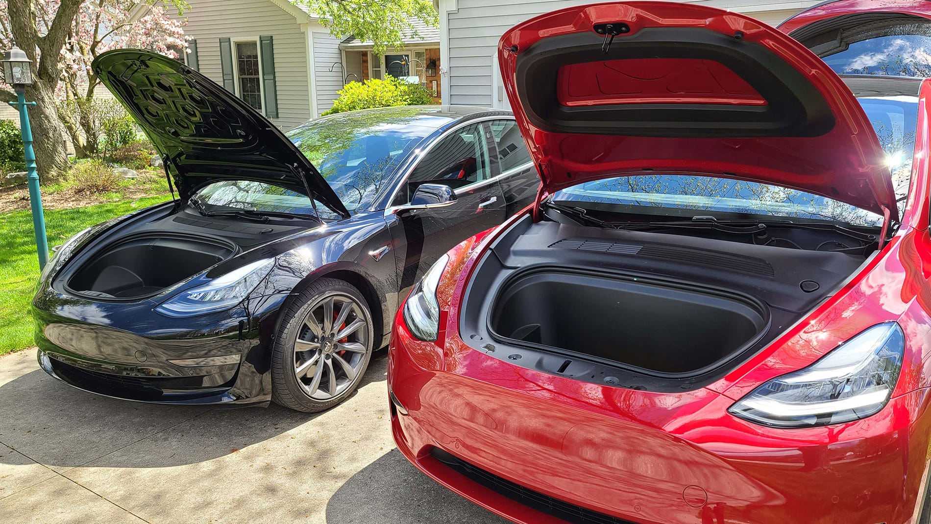 Frunks galore. The Tesla Model Y, right and Model 3 both have front trunk storage.