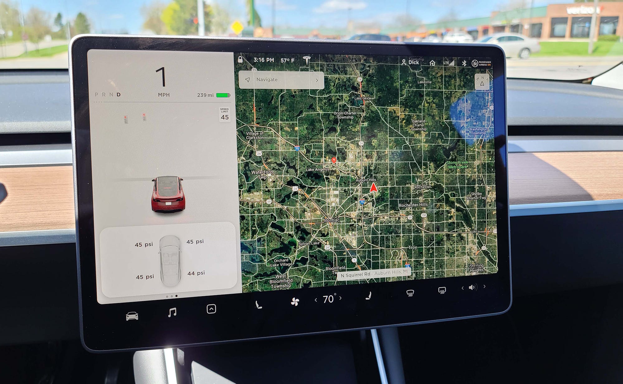 The Tesla Model Y features a big 15-inch touschscreen with one of the best voice command systems in the industry.