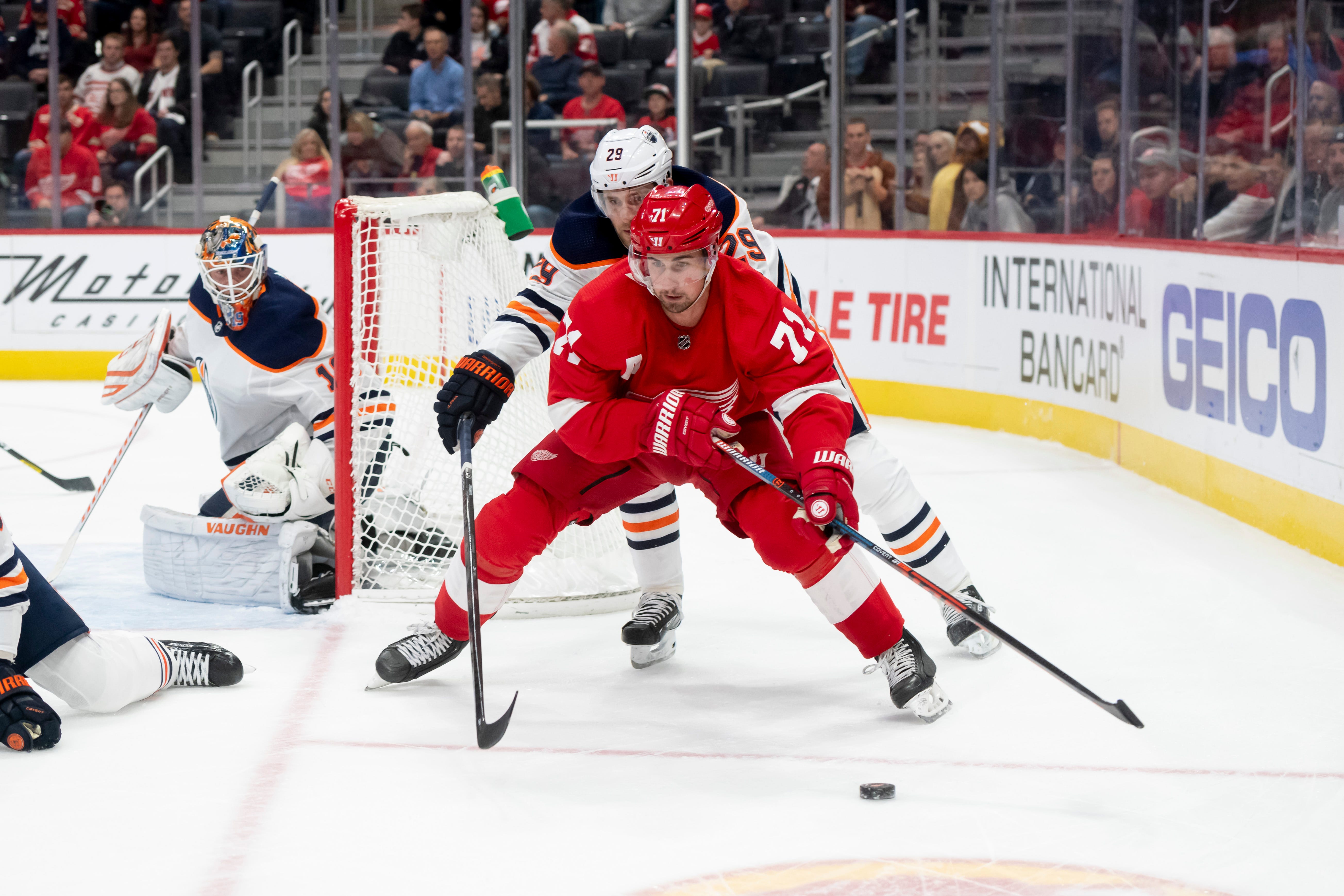 Dylan Larkin – AGE: 23: CONTRACT: Ends 2023, $6.1 million per. STATS: 71 games, 19 goals, 34 assists. COMMENT: Larkin was a different player after Christmas, understanding he couldn’t shoulder the load by himself, and got better using his linemates. His leadership qualities are impressive. Likely the Wings’ next captain. GRADE: B-plus.