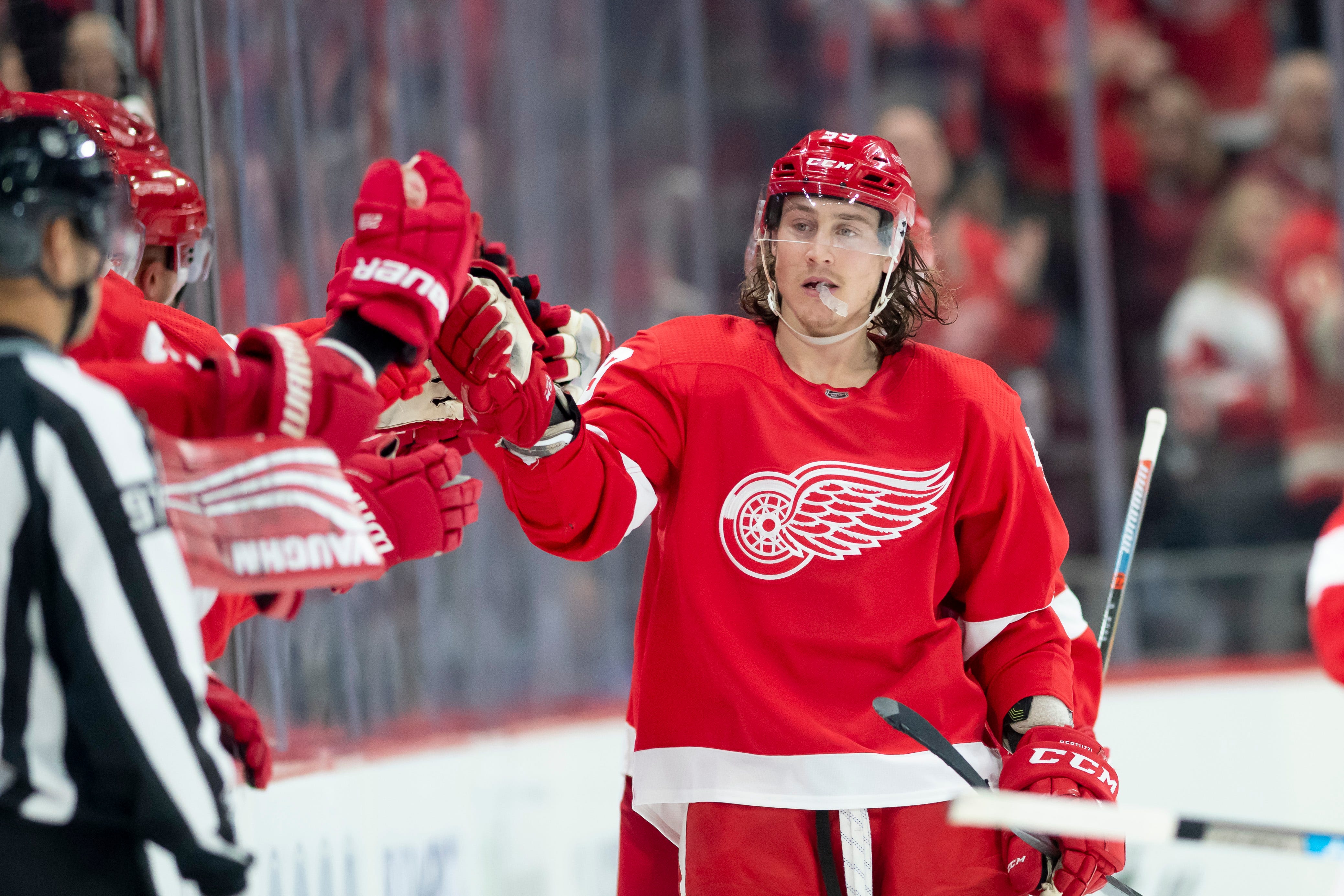 Tyler Bertuzzi – AGE: 25. CONTRACT: Restricted free agent. STATS:  71 games, 21 goals, 27 assists. COMMENT: Bertuzzi was the Wings’ lone All-Star representative, and it was deserved. He can play an important complementary role on any line, does all the dirty work, and never complains. A key piece going forward. GRADE: B-plus.