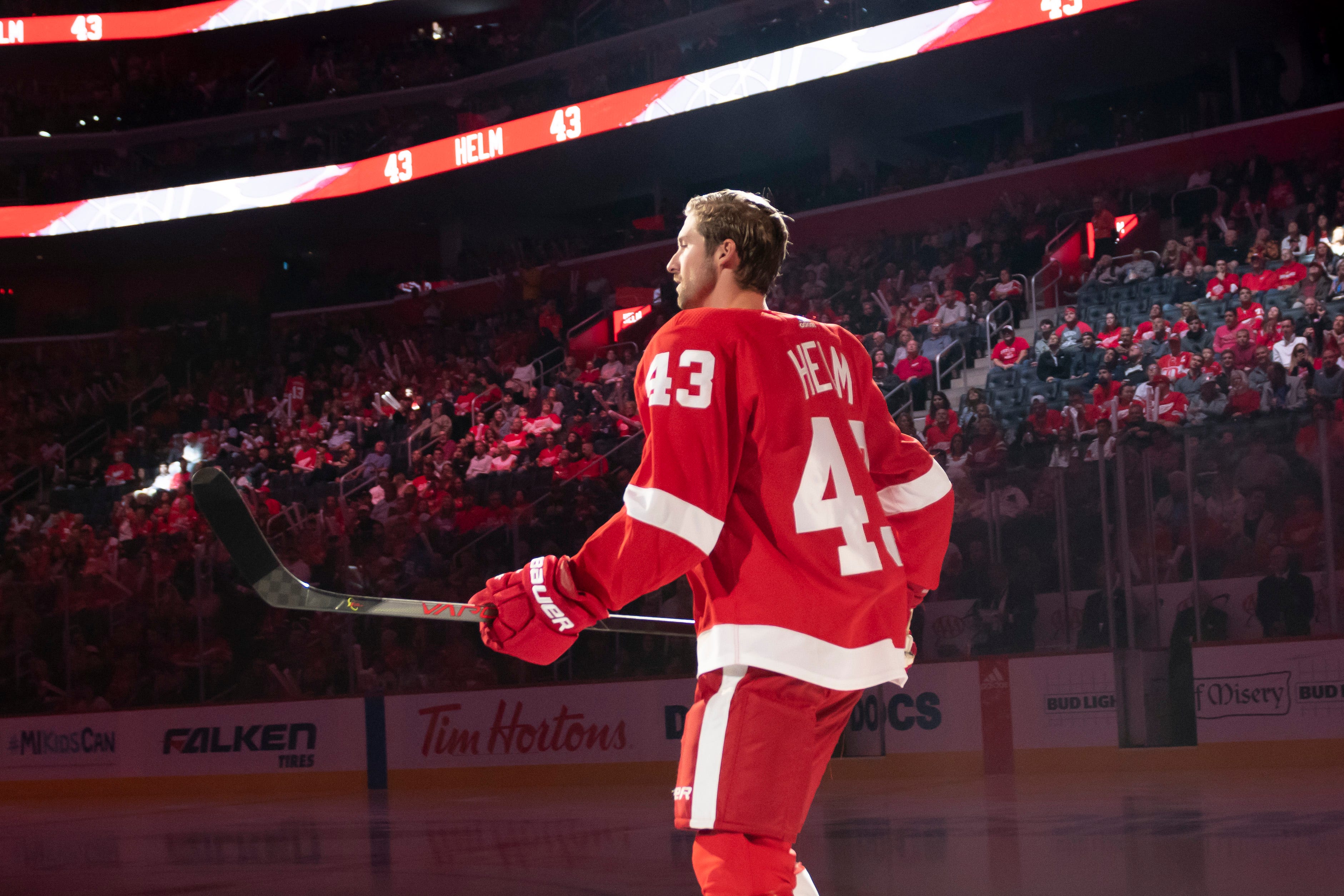 Darren Helm – AGE: 33. CONTRACT: Ends 2021, $3.85 million per: STATS: 68 games, 9 goals, 7 assists. COMMENT: Helm rebounded with one of the better seasons of any Wings forward, and still plays with speed. Helm could be a marketable chip at next season’s deadline. GRADE: B-minus.