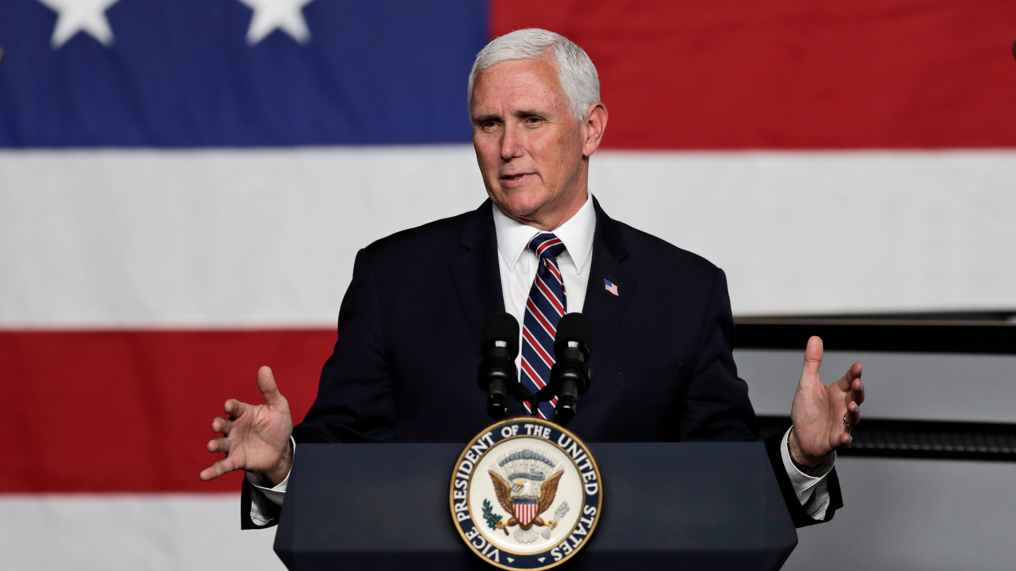 Vice President Mike Pence speaks at the launch of the electric Endurance pick-up truck at Lordstown Motors Corporation.