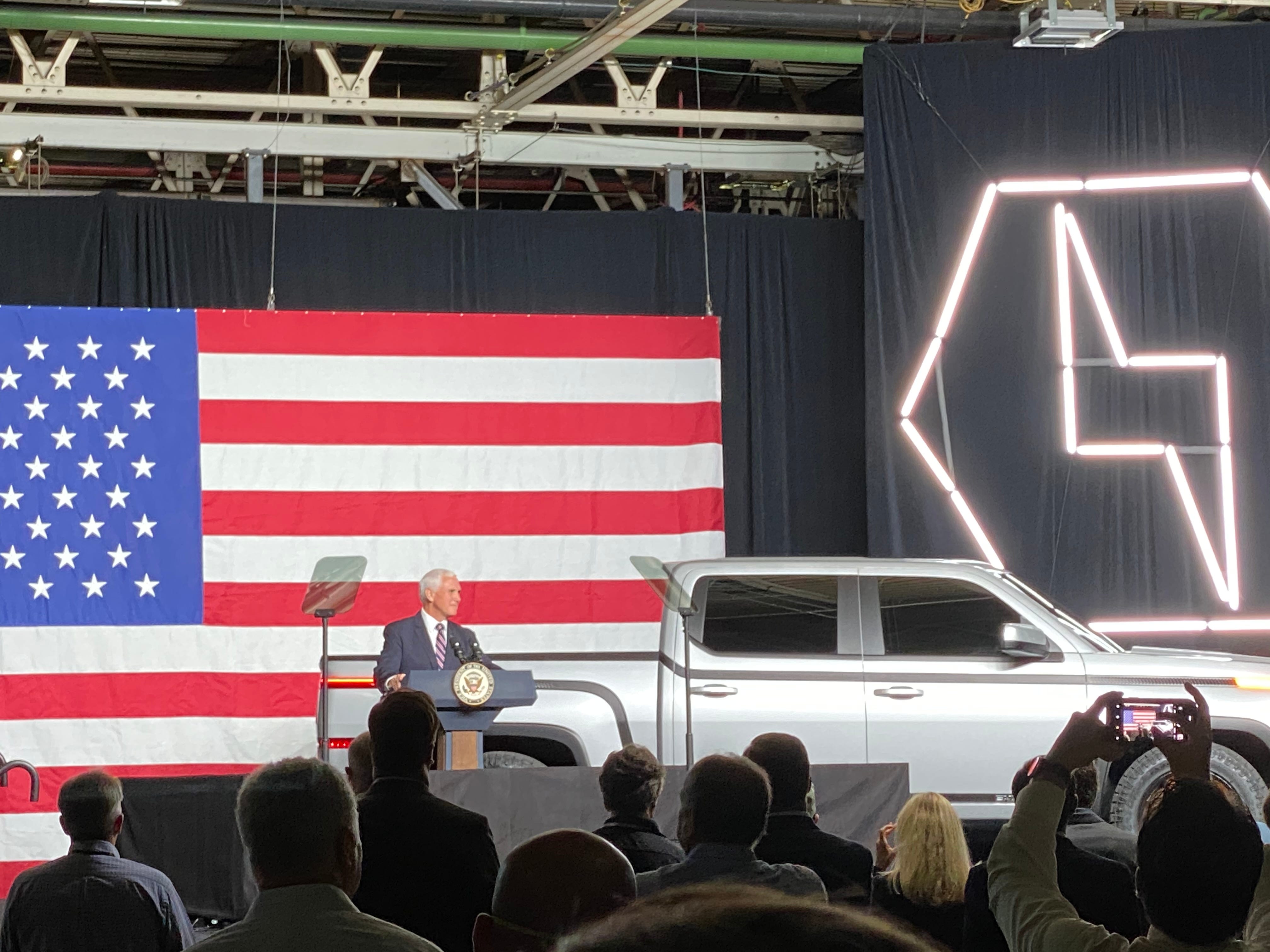 Vice President Mike Pence at the debut of the Lordstown Motors Endurance truck on Thursday.